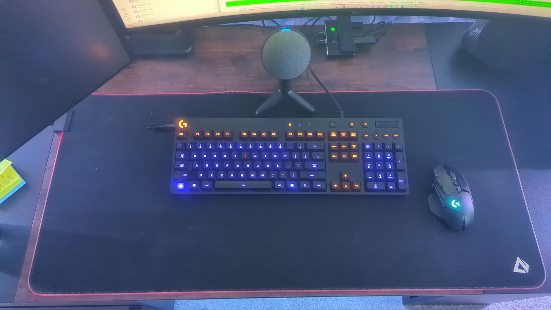 Large RGB Gaming Mouse Pad -15 Light Modes Touch Control Extended Soft Computer Keyboard Mat Non-Slip Rubber Base for Gamer Esports Pros 31.5X11.8(RGB) customer photo 1