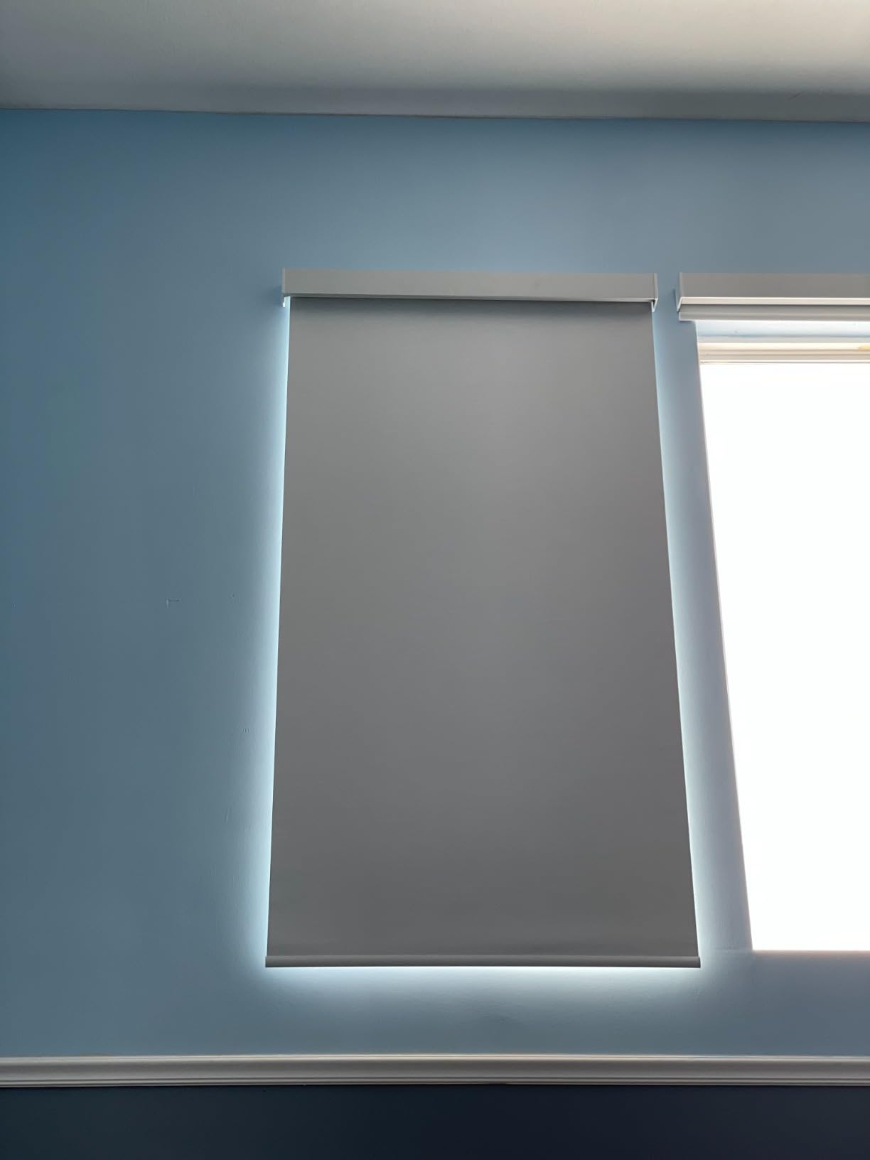 Motorized Roller Shades, 100% Blackout, Gentle White customer photo 1