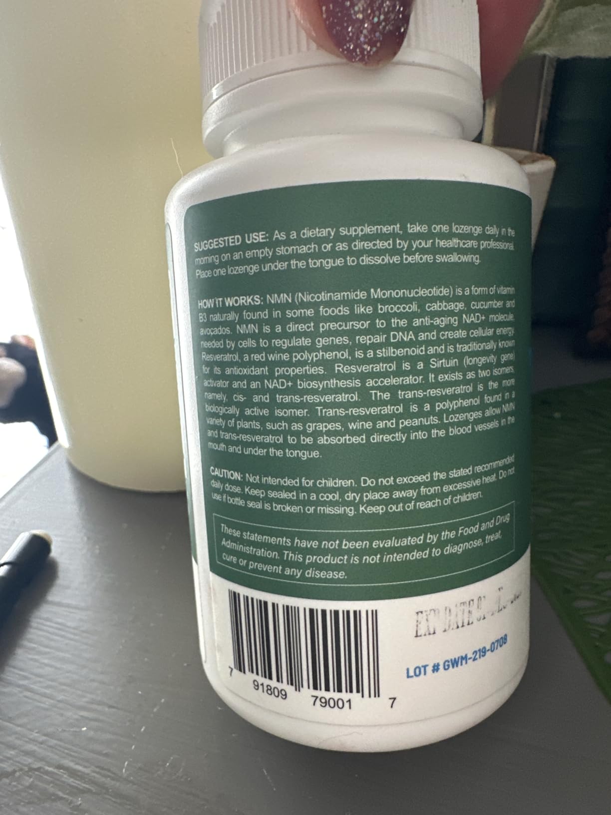 Sublingual NMN Resveratrol Supplement 950mg, 120 Lozenges (120-Day Supply) customer photo 2