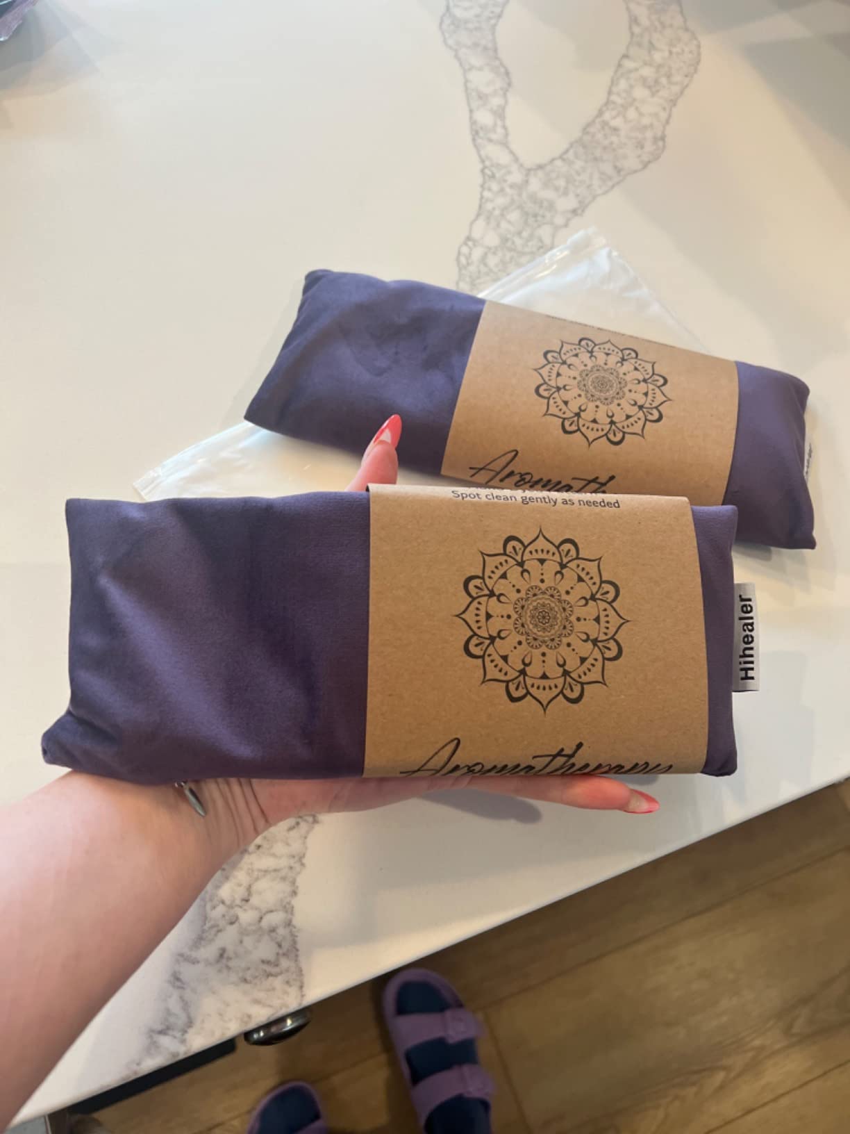 Relaxation Gifts for Women, Weighted Eye Mask for Sleeping, Yoga, Spa, Meditation, Lavender Eye Pillow Heated for Headache, Sinus & Dry Eyes Relief, Moist Heat Mask, Birthday Gifts for Mom (Purple) customer photo 2