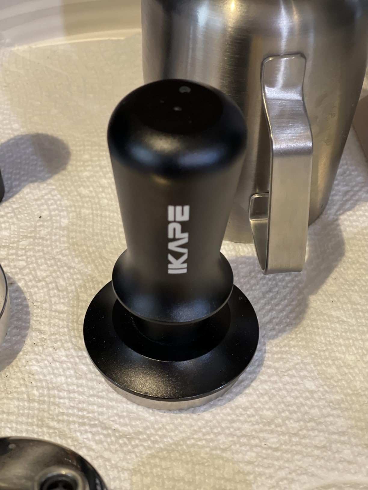 IKAPE 53.3mm Espresso Tamper, Premium Barista Coffee Tamper with Calibrated Spring Loaded, Threaded Stainless Steel Base Tamper Fits for Breville Series 54mm Portafilter Basket customer photo 1