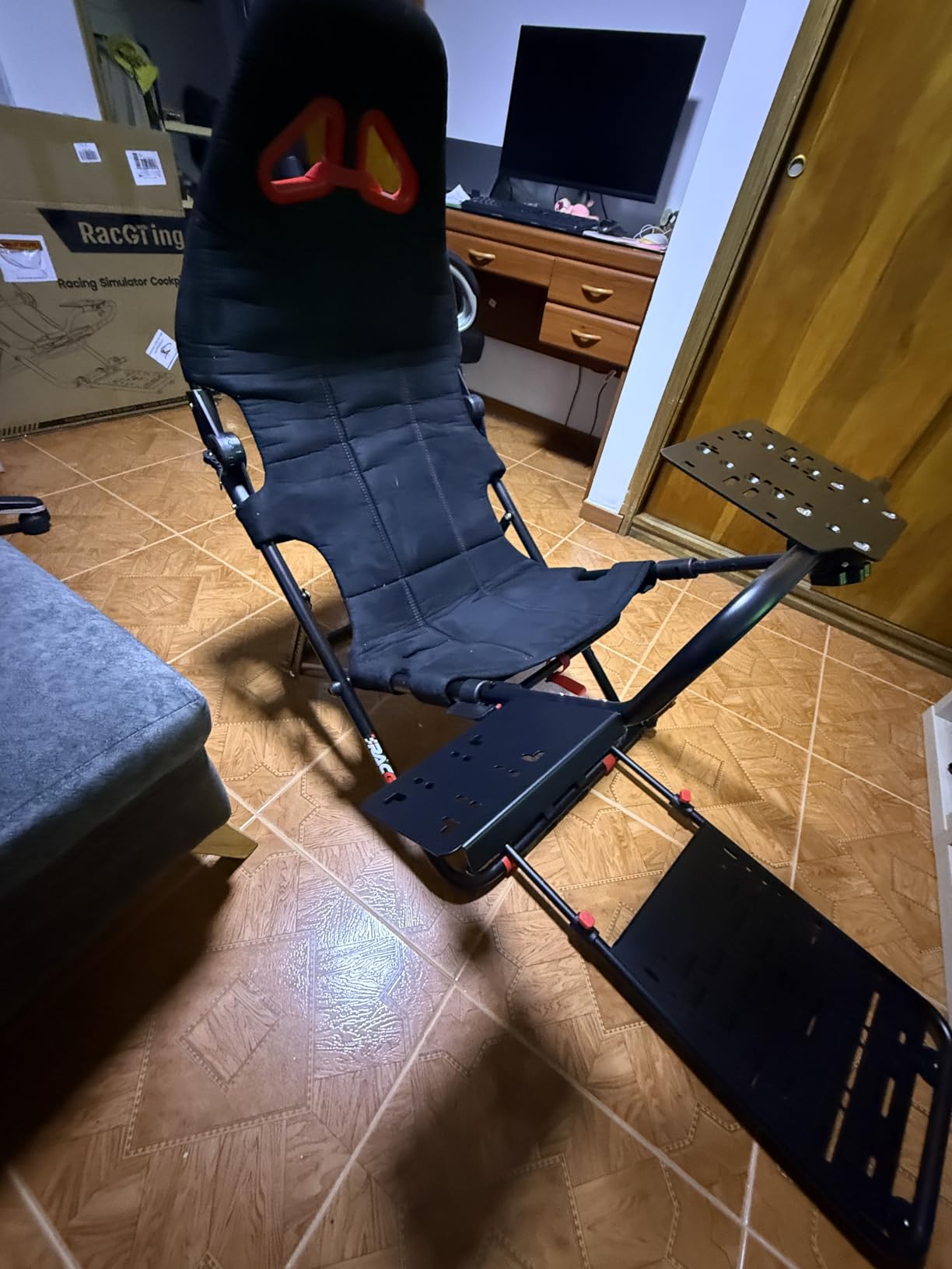 RACGTING Racing Simulator Cockpit for G920 G29 G923, Foldable Racing Simulator for Thrustmaster T248X T248 T300 T150 458 TX PS5 PS4 PC (Black) customer photo 1