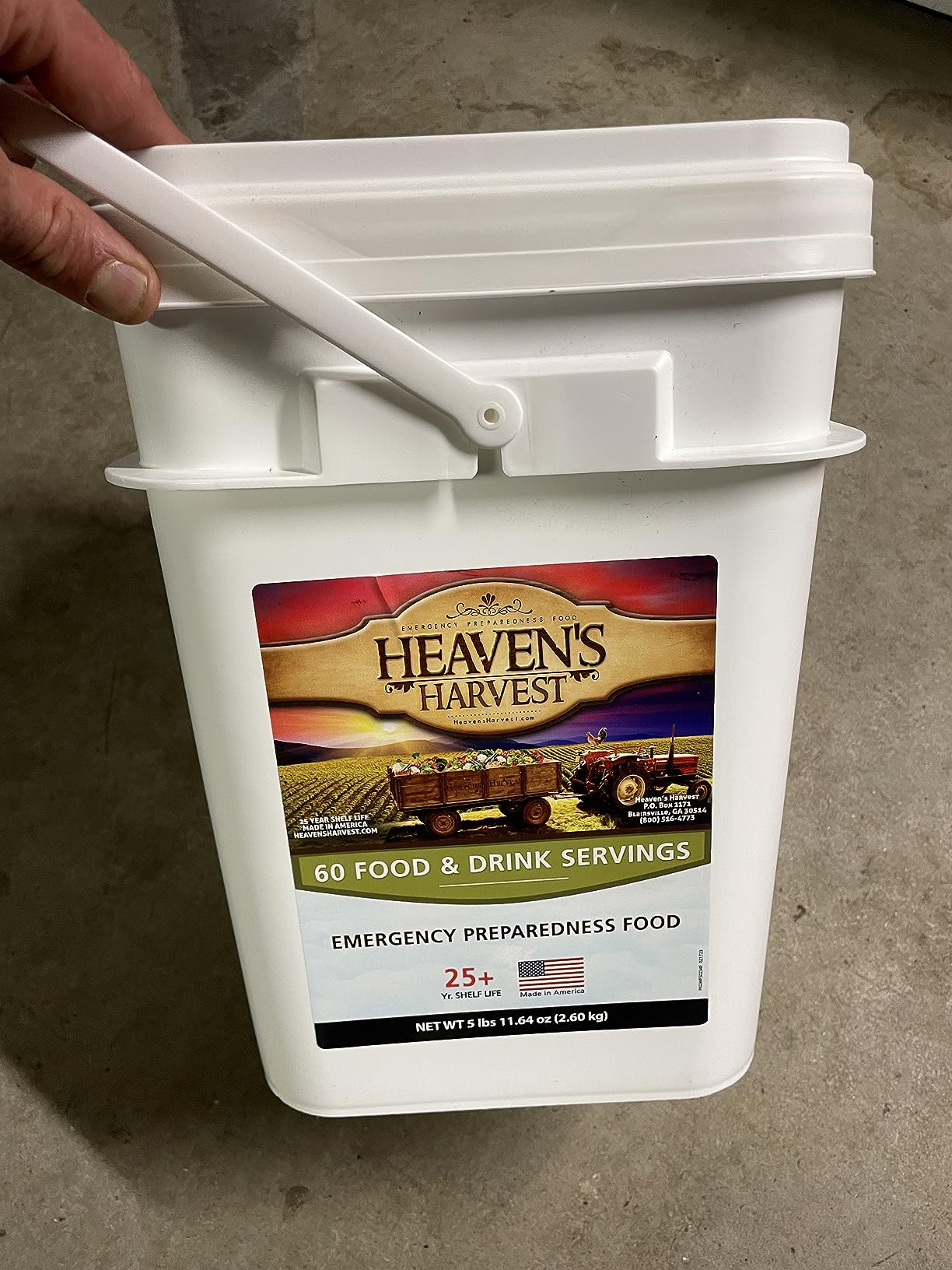 Heaven’s Harvest 25-Year Family Food Kit — Emergency Food Supply. Freeze Dried Survival Food Kit + Water-Proof 25-Year Storage Bucket. MRE Meals/Non-Perishable & Perfect Camping Food (60 Servings) customer photo 1