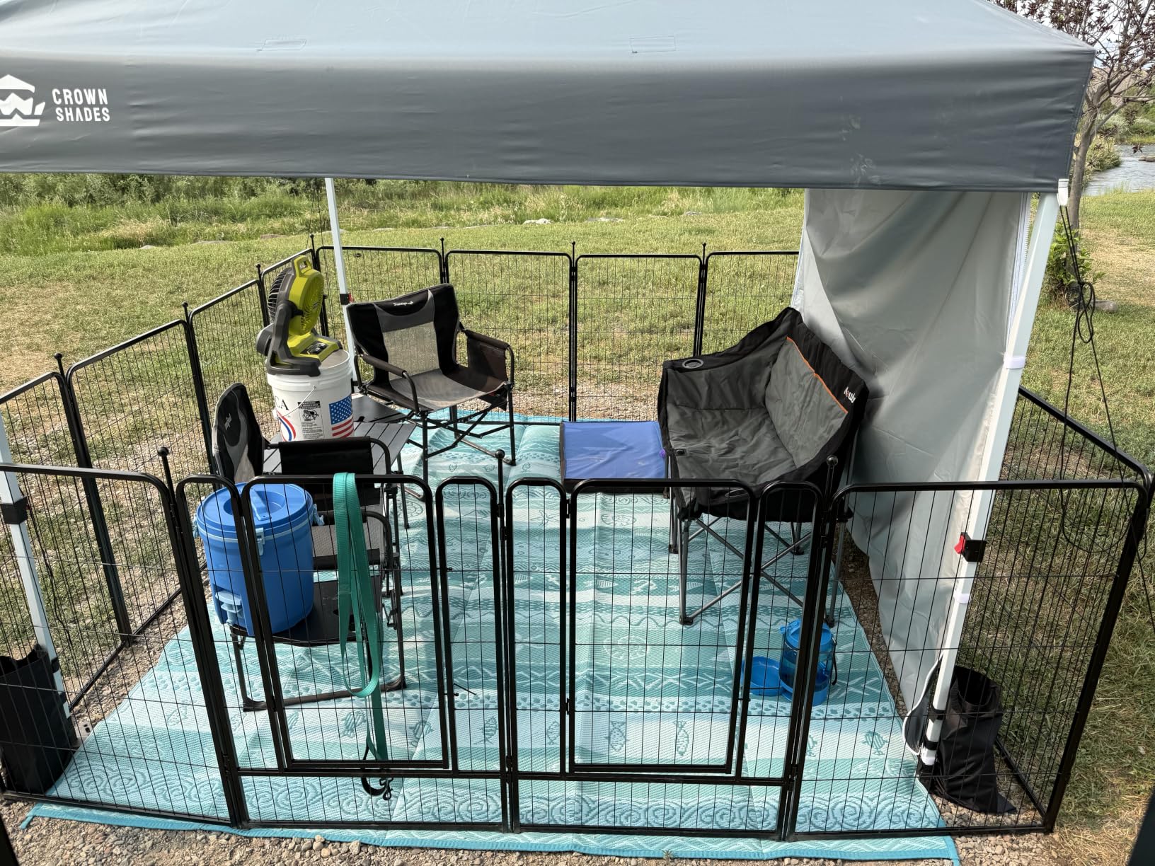 CROWN SHADES 10X10 Commercial Pop Up Canopy Tent with Sidewalls, White | 300D Silver-Coated Fabric, UPF 50+, STO-N-Go Bag, One Push Instant Event Shelter for Events, Parties, Camping customer photo 1