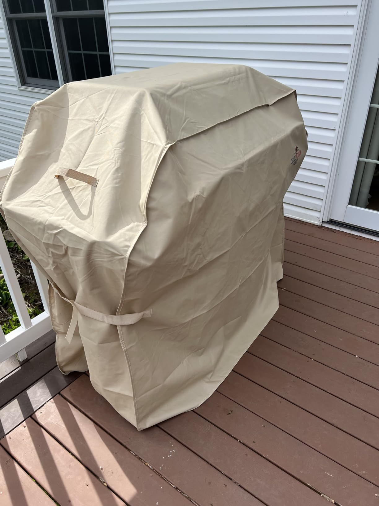GrillTough Heavy Duty BBQ Grill Cover for Outdoor Grill, 58 Inch - Waterproof, Weather Resistant, UV & Fade Resistant with Adjustable Straps - Gas Grill Cover for Weber, Genesis, Charbroil, etc. Black customer photo 2
