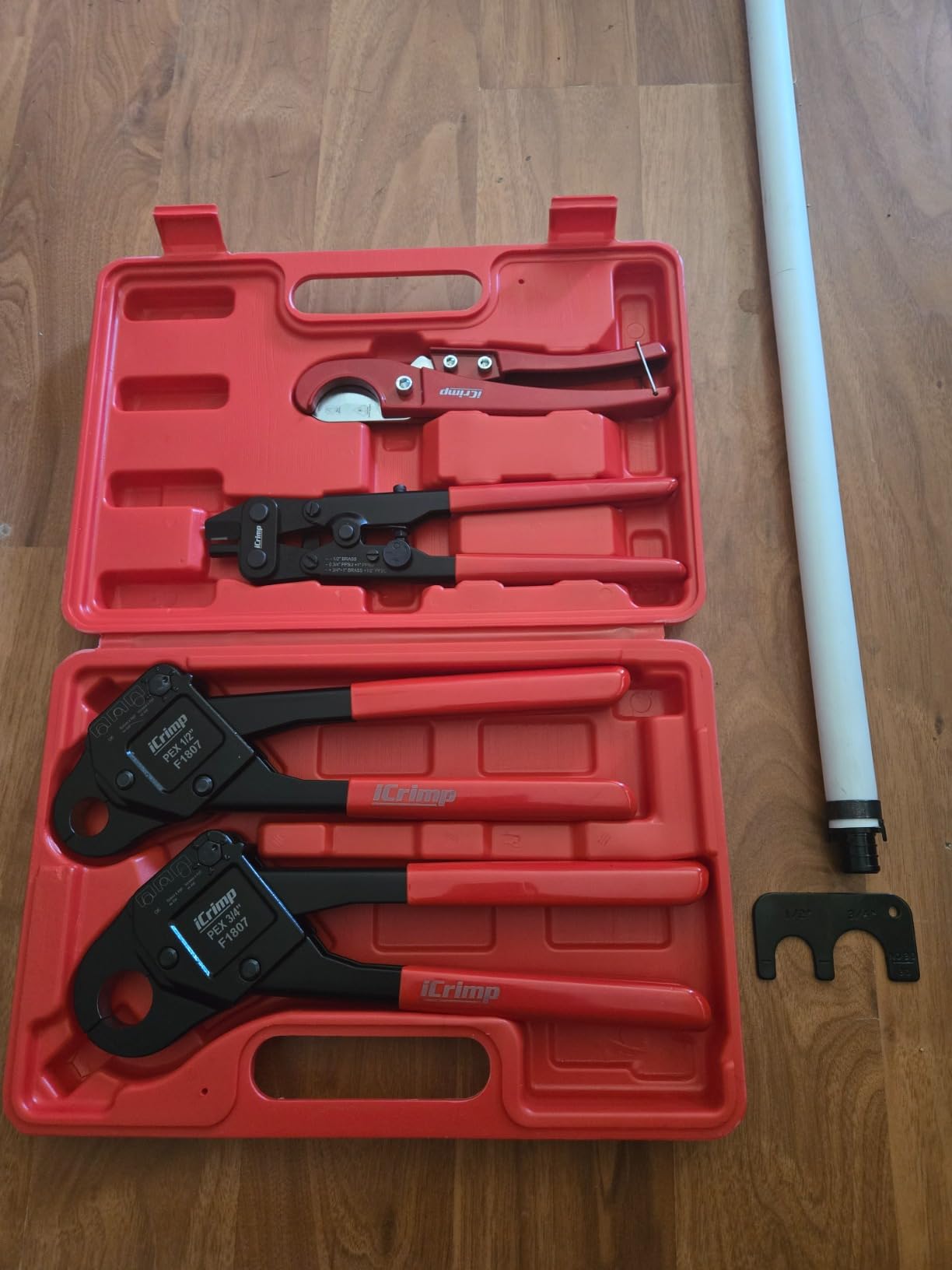 iCrimp IWS-1807CN PEX Crimping Tool Kit with PEX Crimpers, PEX Tubing Cutter, Copper Ring Removal Tool for 1/2'' & 3/4'' Copper Crimp Rings, Meets ASTM F1807 Standard customer photo 2