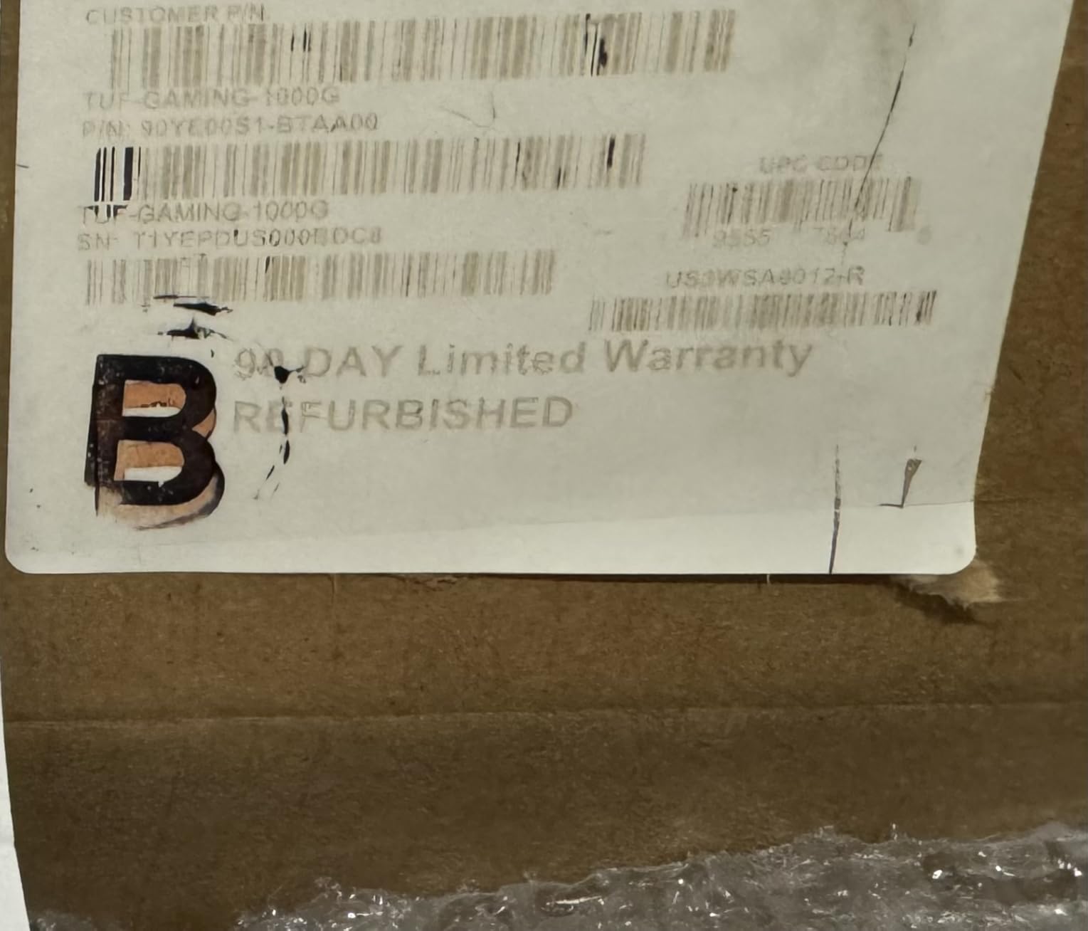 ASUS TUF Gaming 1000W Gold (1000 Watt, ATX 3.0 Compatible Fully Modular Power Supply, 80+ Gold Certified, Military-Grade Components, Dual Ball Bearing, Axial-tech Fan, PCB Coating, 10 Year Warranty) customer photo 1