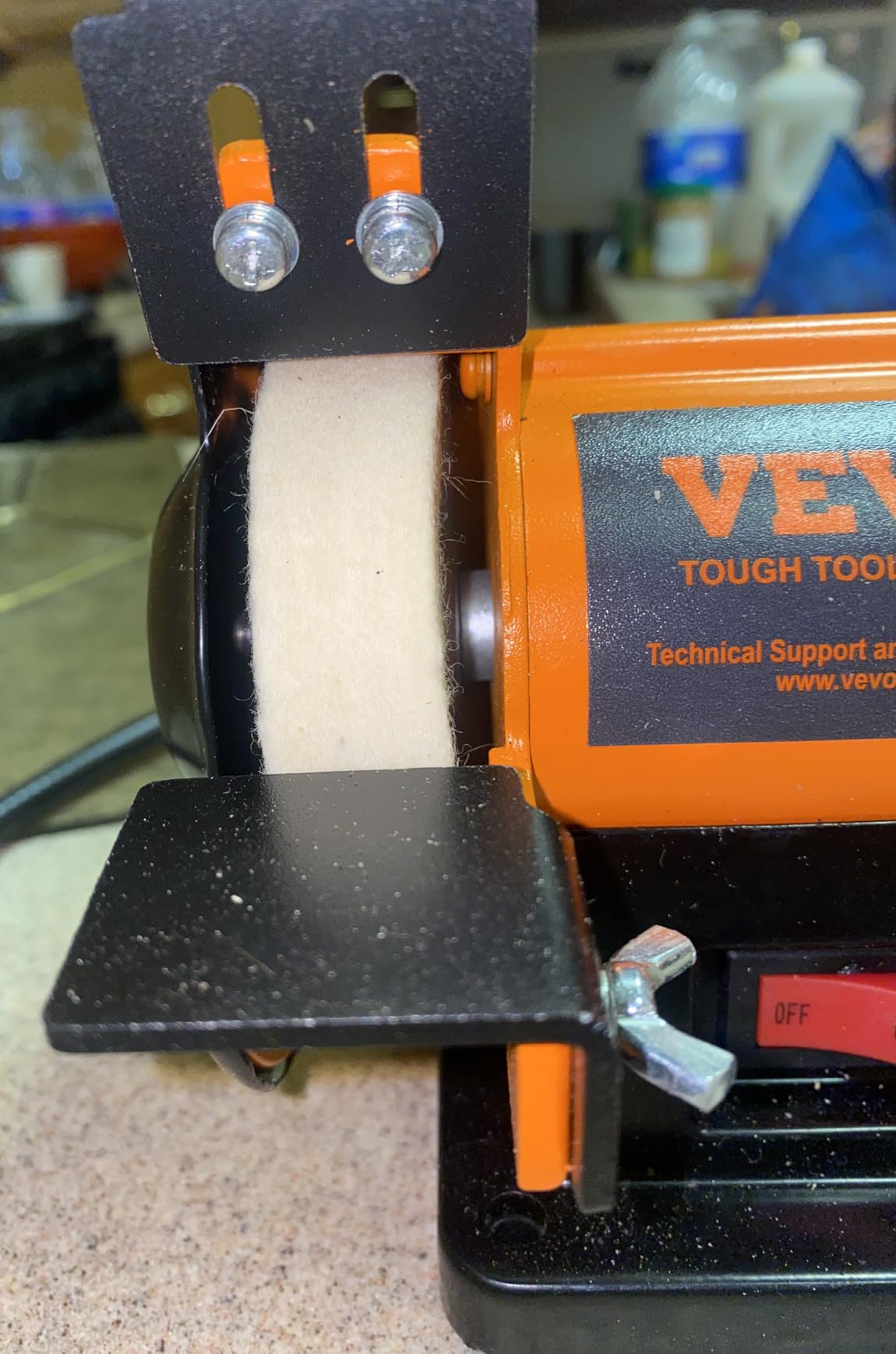 Bench Buffer Polisher, Bench Buffer Grinder Polishing & Buffing Machine for Metal/Jewelry/Wood, with Wool/Abrasive Fiber Wheel/Grinding Wheel, 100pcs Tools, 3590RPM customer photo 2