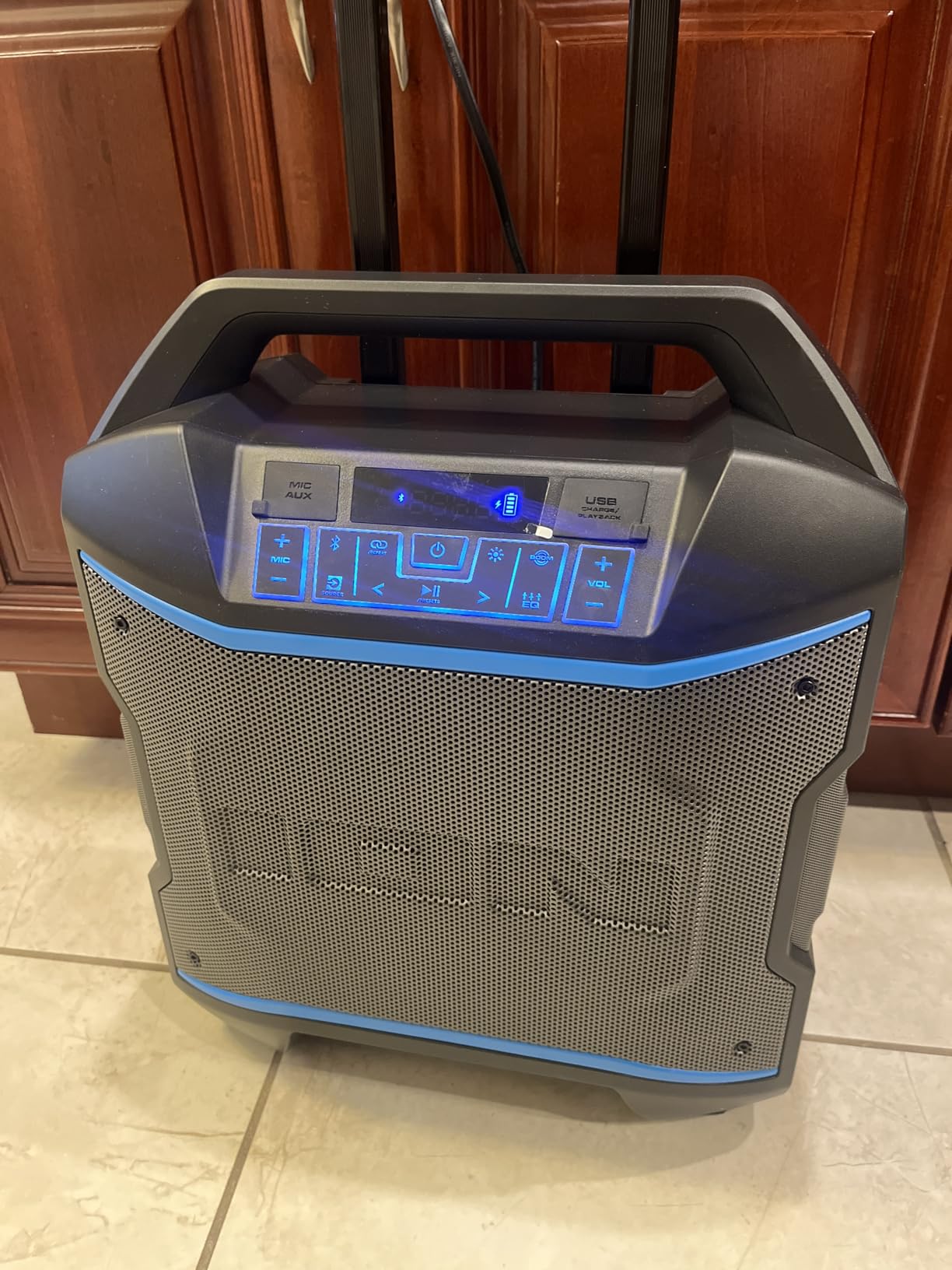 ION Block Rocker - Portable Bluetooth Outdoor Party Speaker with Karaoke Microphone, Battery, 4 Speakers, Radio, USB Port, App, Water-Resistant, 120W customer photo 1
