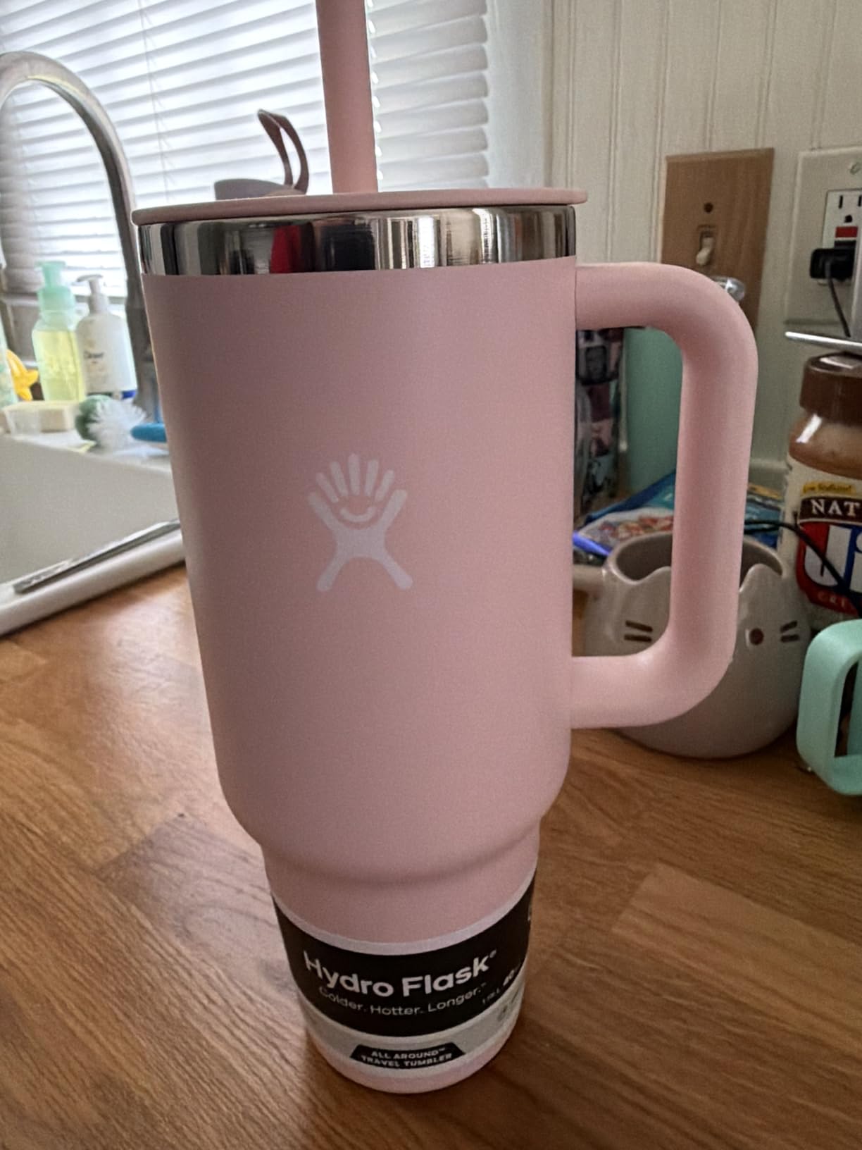 Hydro Flask Travel Tumbler with Handle, Lid and Straw - Insulated Stainless Steel in 32 Oz Trillium customer photo 2
