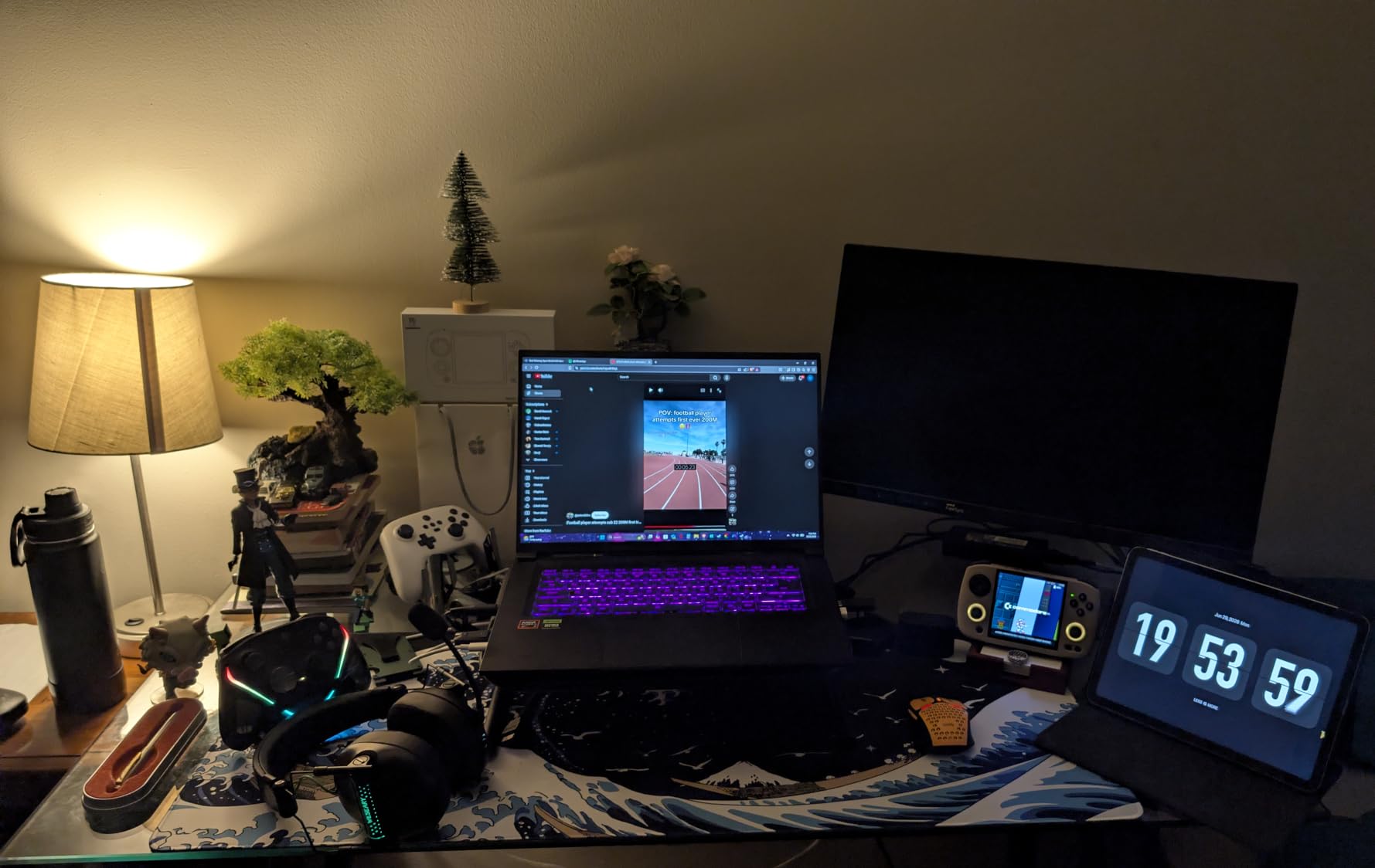 Gaming Laptop Mouse Pad,Sea Wave Big Mice Pads PC Keyboard Waterproof and Non-Slip 31.5 x 11.9 0.12