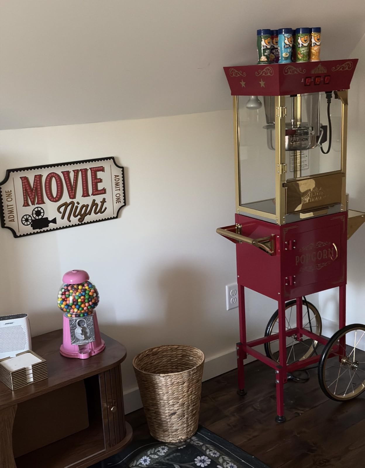 Olde Midway Movie Theater-Style Popcorn Machine Maker with Cart and 10-Ounce Kettle - Black, Vintage-Style Popper on Wheels customer photo 1