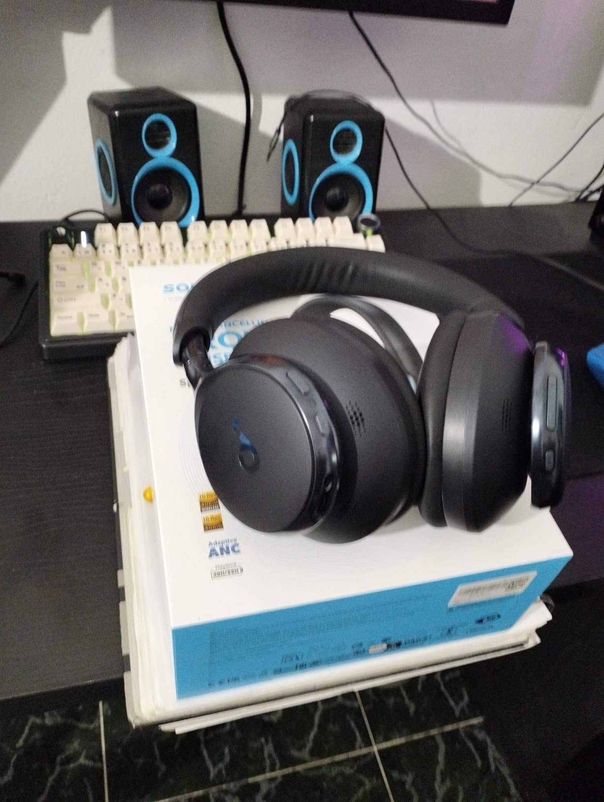 Soundcore by Anker, Space One, Active Noise Cancelling Headphones, 2X Stronger Voice Reduction, 40H ANC Playtime, LDAC Hi-Res Wireless Audio, Comfortable Fit, Clear Calls, Bluetooth 5.3 (Abyss Black) customer photo 2