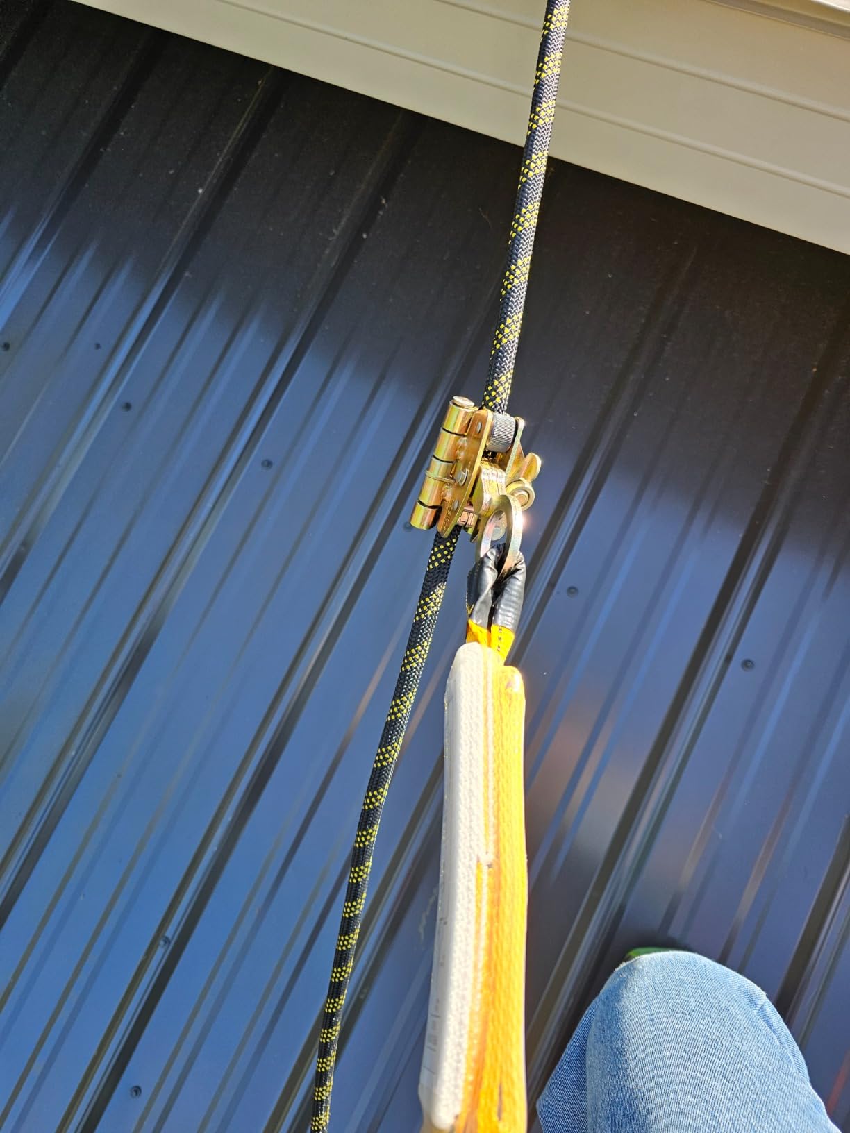 TRSMIMA Rope Harness Safety Lanyard: 50ft Vertical Roofing Rope Grab Snap Hooks Shock Absorber Fall Protection Kit customer photo 2