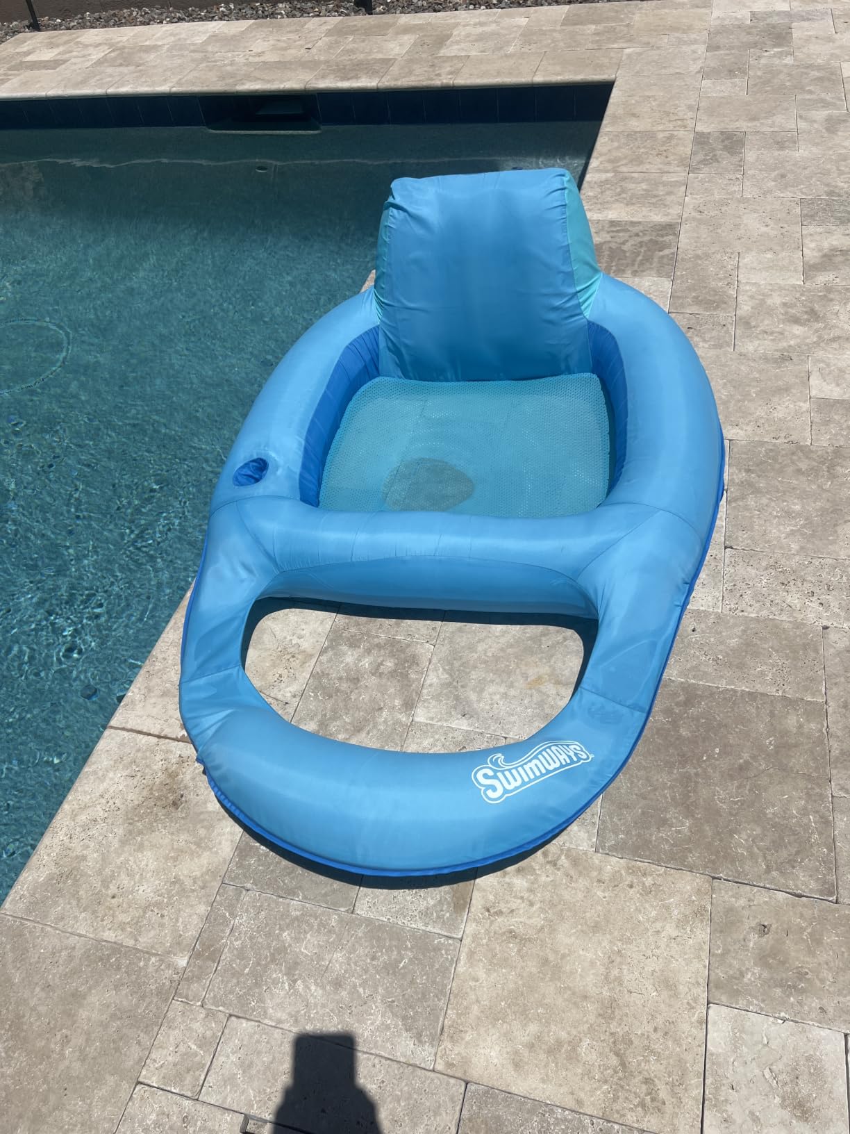 SwimWays Spring Float Premium Duo, Pool Chair Fits 2 Adults, Inflatable Pool Floats Adult with Fast Inflation for Ages 15 & Up customer photo 1