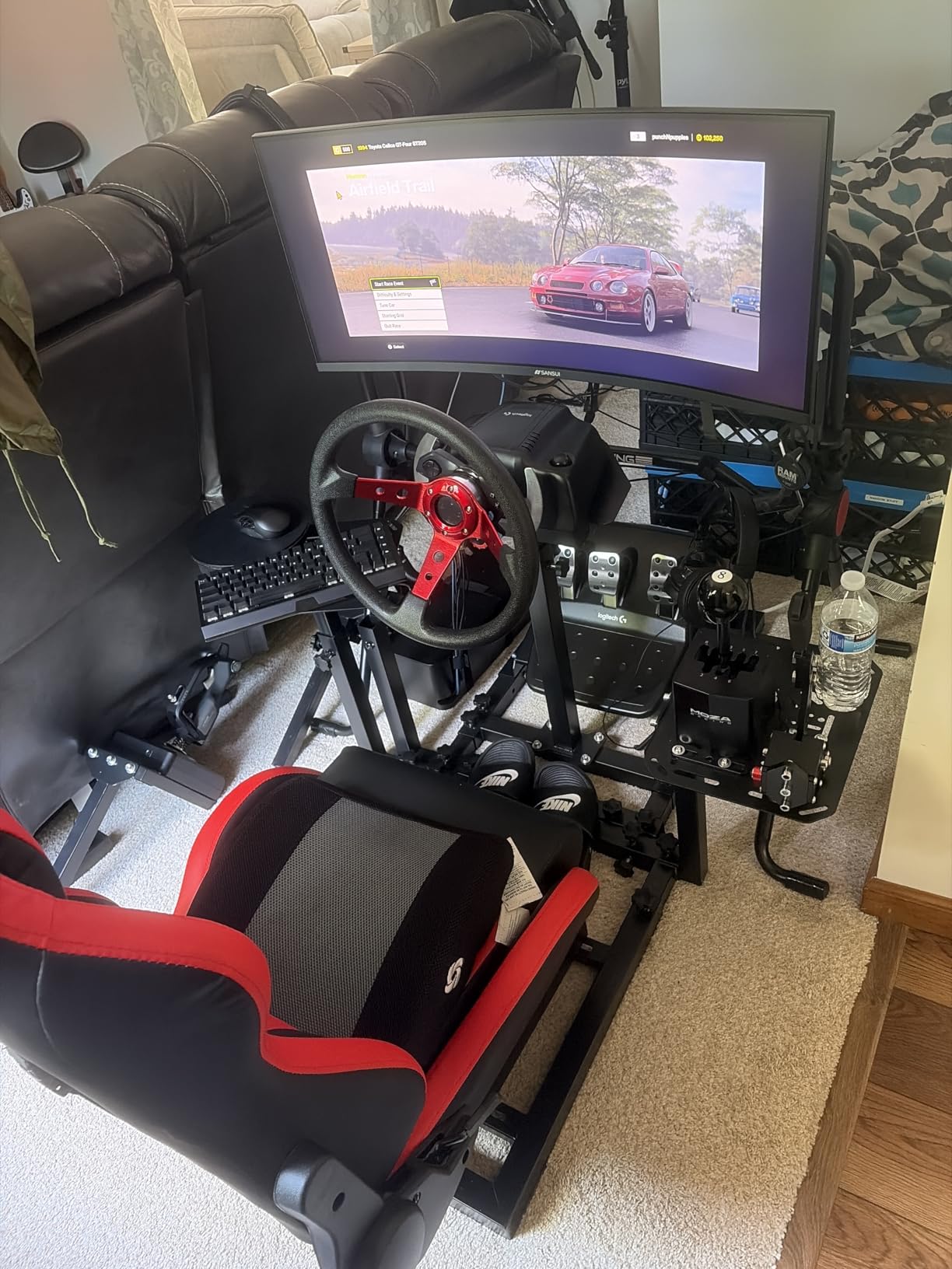Marada Flight Racing Simulator Cockpit with Red Seat for Sim Flight Racing customer photo 2