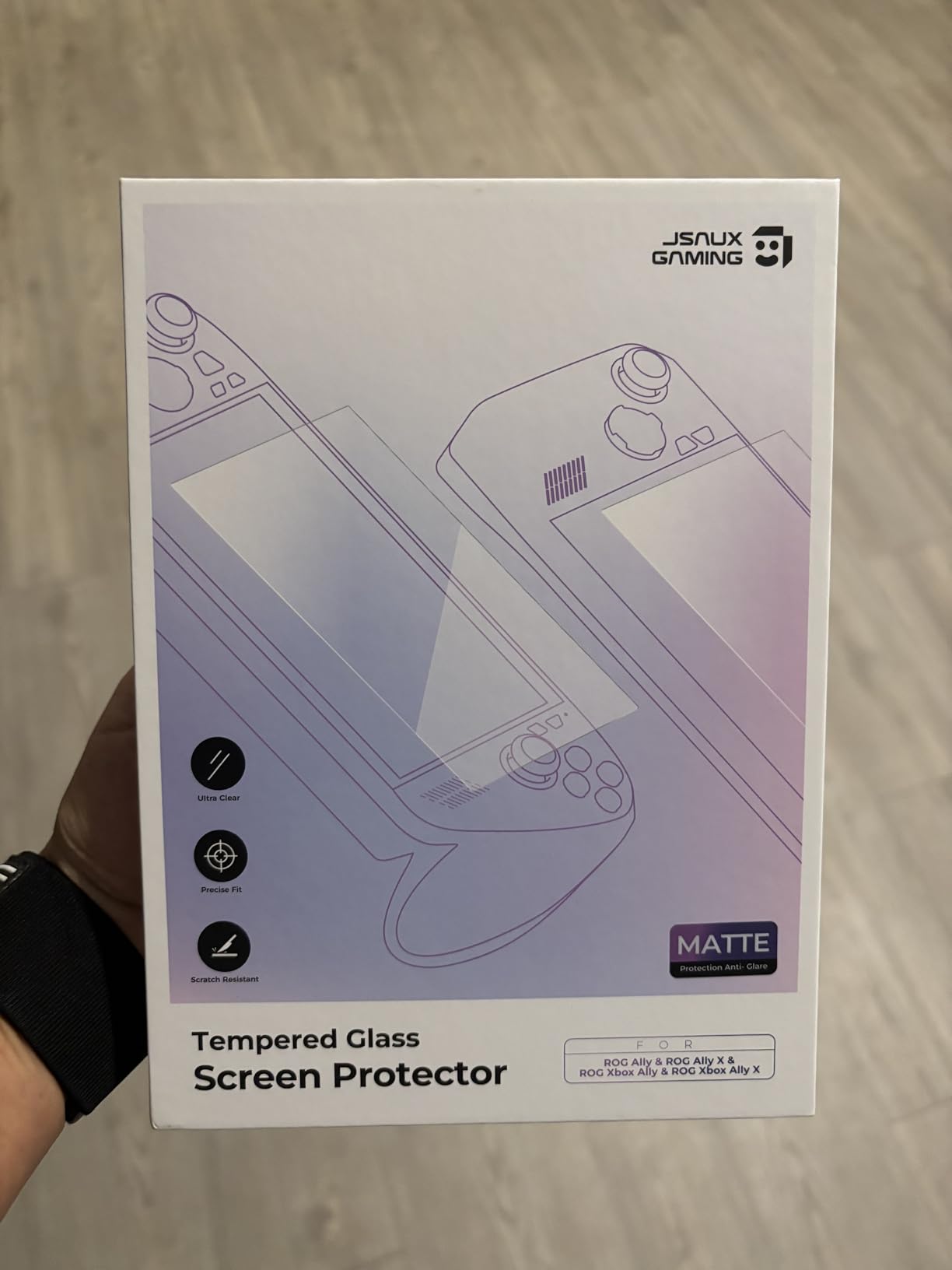 JSAUX Anti-Glare Screen Protector for ROG Xbox Ally/ROG Xbox Ally X (2025) / ROG Ally 2-Pack, Matte 9H Hardness Tempered Glass with Guide Frame customer photo 1