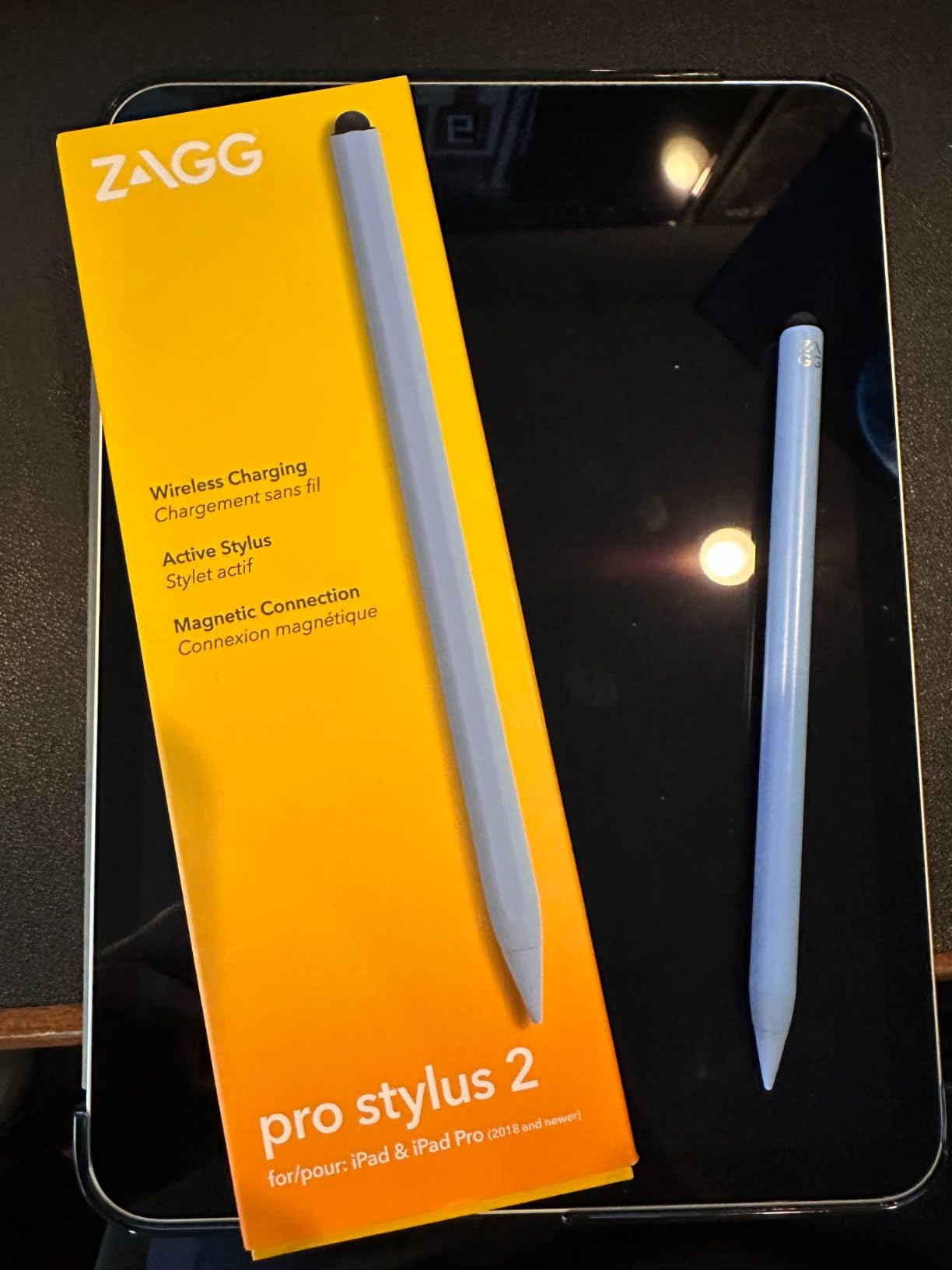 ZAGG Pro Stylus 2 with Active & Capacitive Tips, Palm Rejection, Tilt Recognition, Bluetooth Pairing, Compatible w/iPad Pro 11/12.9 (3,4, & 5 Gen)/Air 10.9/iPad 10.2/9.7/Mini 5/ iPad Air (M2) - Gray customer photo 2