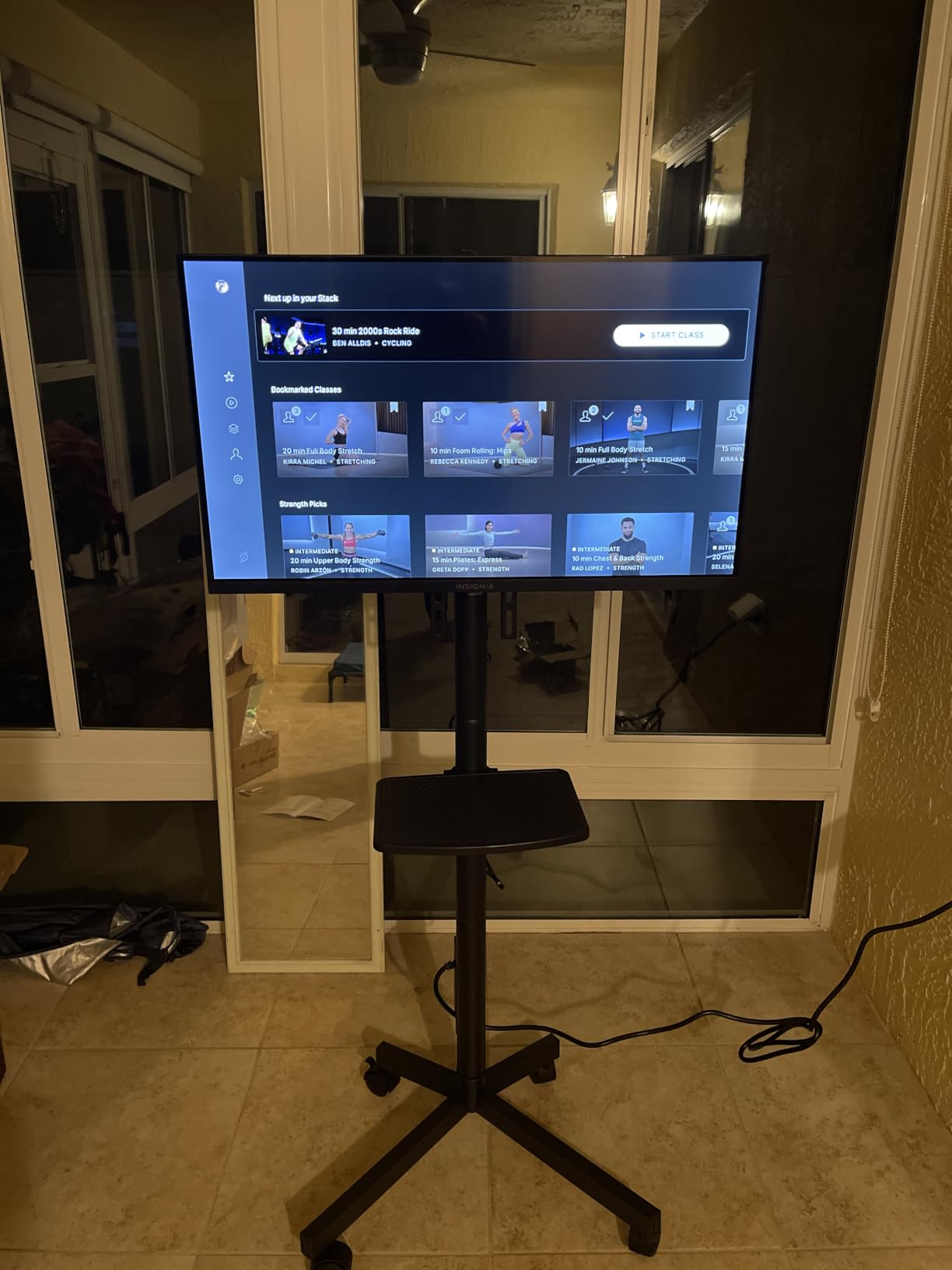 Rfiver Mobile TV Cart with Power Outlet, Rolling TV Stand for 23-65 Inch LCD LED OLED Flat Panel Curved Screen TVs up to 88 lbs, Height Adjustable Portable TV Stand with Wheels, Max VESA 400x400mm customer photo 1