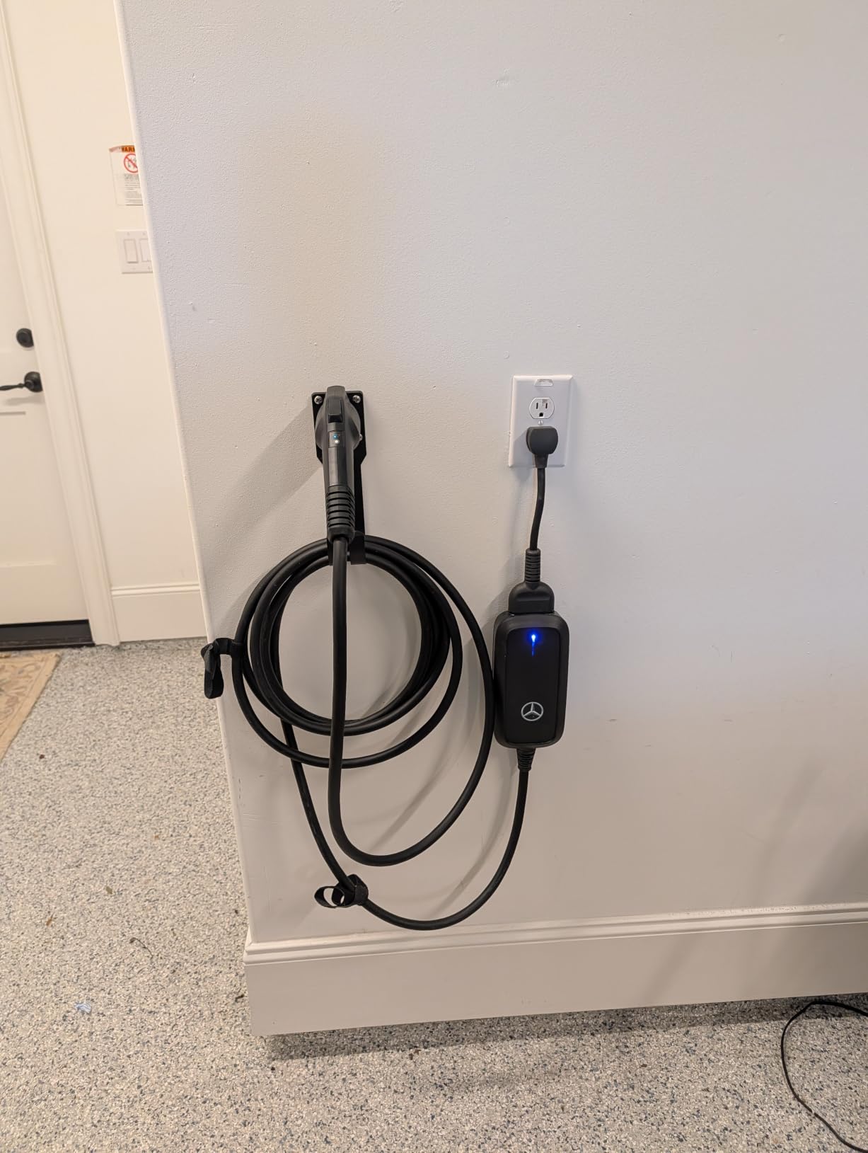 MECMO EV Charger Holder SAE J1772 Nozzle Holster Dock and J-Hook Combination Wall Mount, EVSE Electric Vehicle Car Charger Cable Organizer EV Charger Cord Wall Hook Cable Holder J1772 Connector customer photo 1