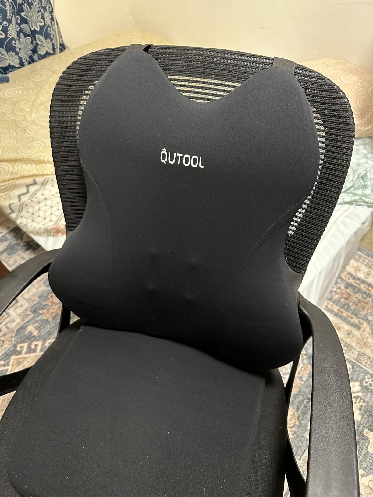 QUTOOL Lumbar Support Pillow for Car, Truck Accessories Travel Essentials, Memory Foam Back Cushion for Driving Seat, Back Pain Relief, Washable Cover, Lower Back Support Fits Most Cars(Black) customer photo 1