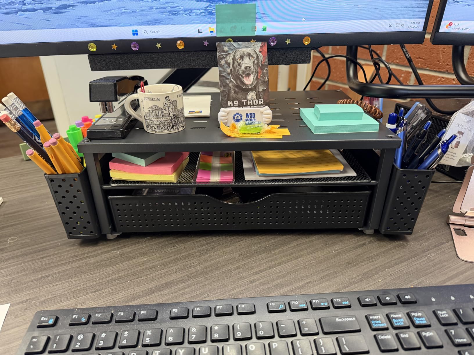 gianotter Desk Organizers and Accessories, Monitor Stand with Drawer and 2 Pen Holder, Desktop Organizer Suitable for Offices and Dormitories (Black) customer photo 2