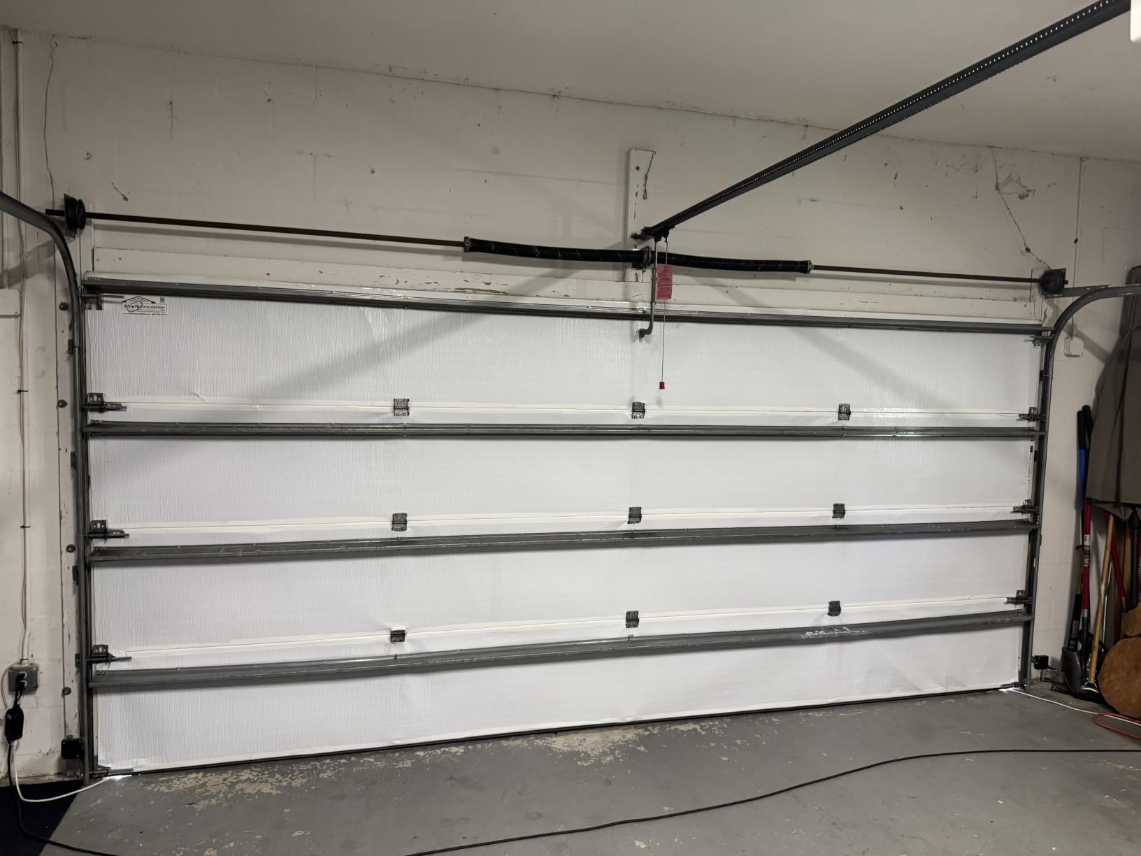 BlueTex Insulation White Reflective Foam Core Tearproof 2 Car Garage Door Insulation Kit 18FT (Wide) x 7FT (HIGH) to Cool Your Garage. Complete DIY Installation Kit customer photo 1