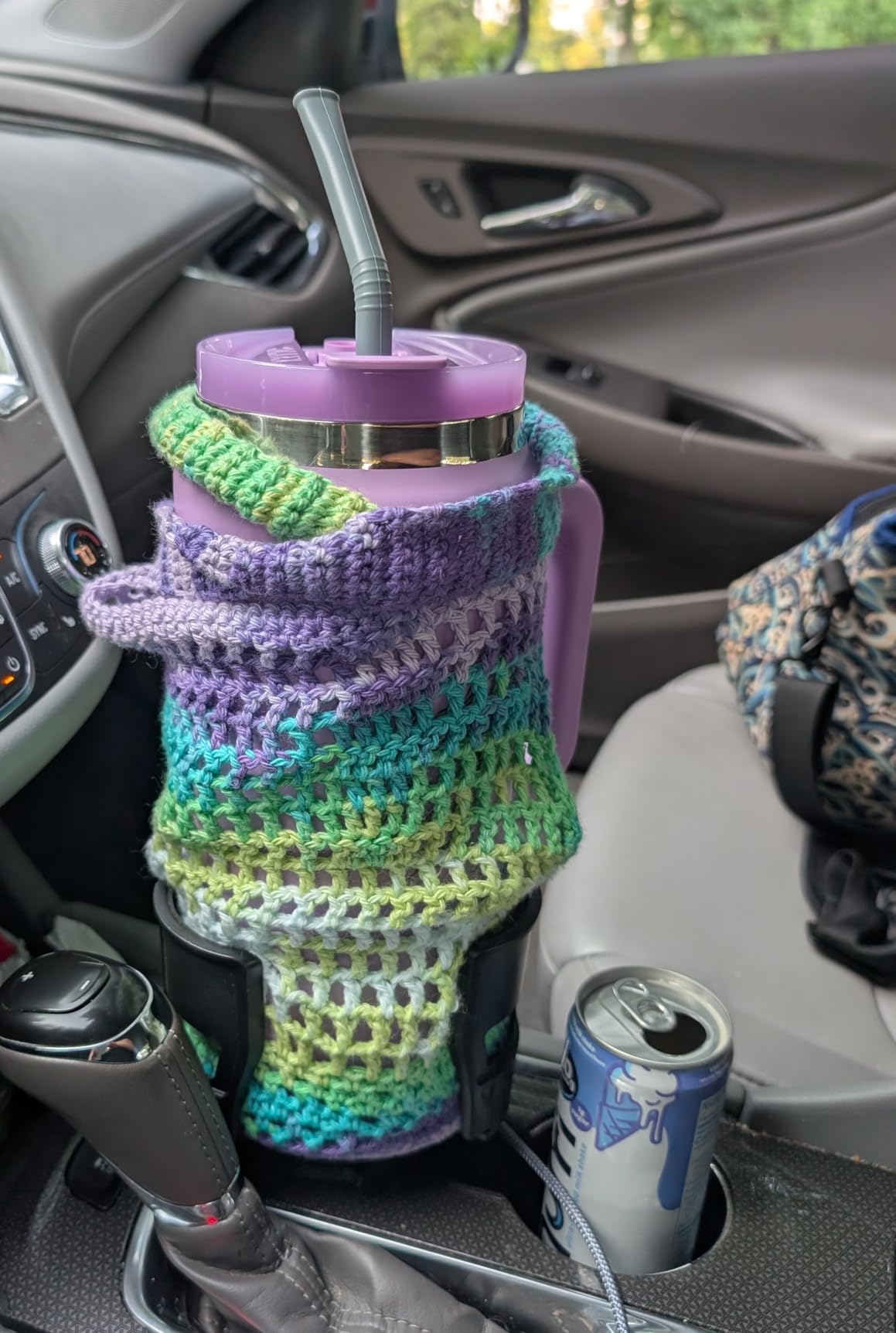 GORILLA GRIP Patent Pending Adjustable Car Cup Holder Expander, Keeps Water Bottle Secure, Expands to Fit 18 to 48 oz Large Bottles, Yeti, Owala, Stanley with Handle, Coffee Mug Insert for Cars, Tan customer photo 1