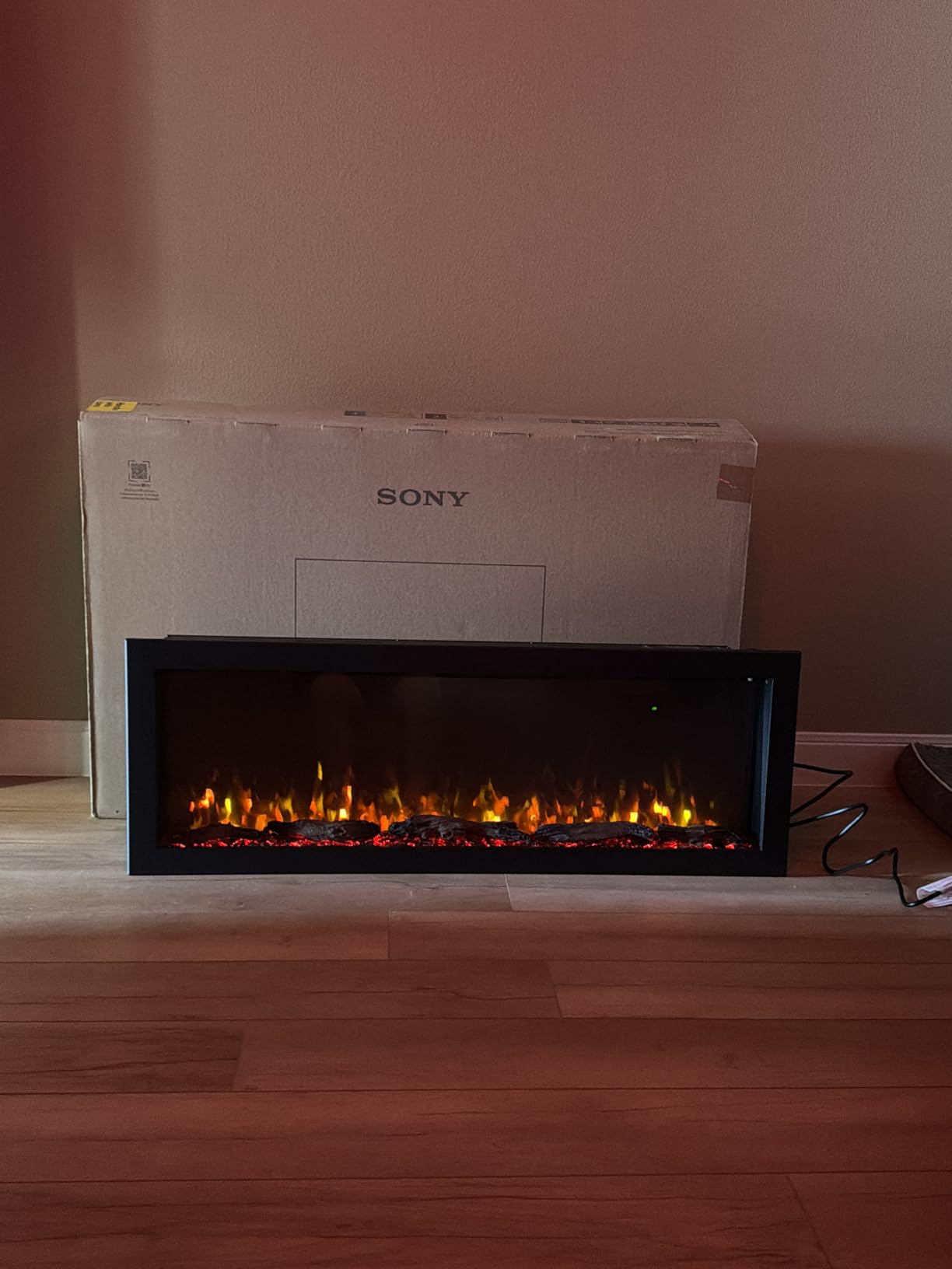 PuraFlame Bernice 60 Inch Smart Linear Electric Fireplace - Clean Hidden Vent Design, Flame with 9 Colors, Recessed in-Wall or Wall-Mount or Free Standing, Compatible with Alexa and Google Assistant customer photo 2