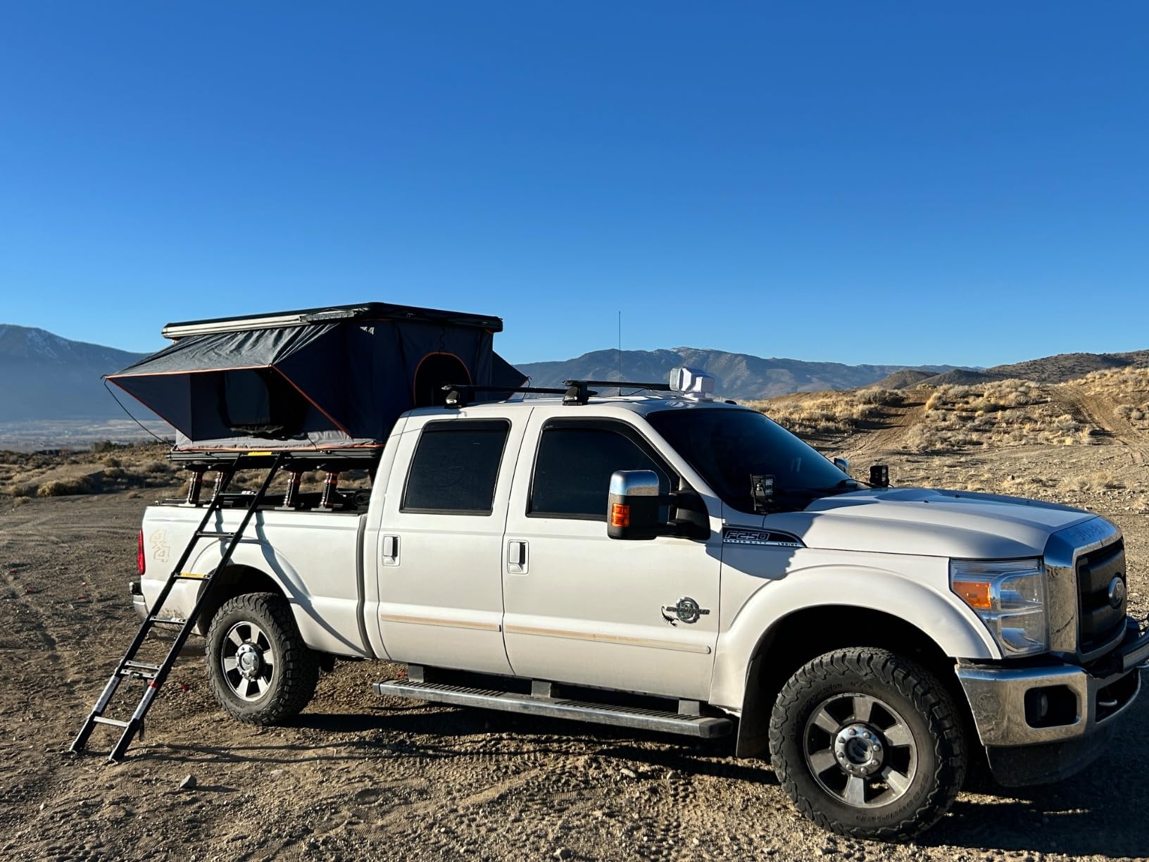 Hard Shell Roof Top Tent with Adjustable Roof Crossbars, 1-Minute Setup, 2-3 Person All-Season Camping Tent, Includes 3