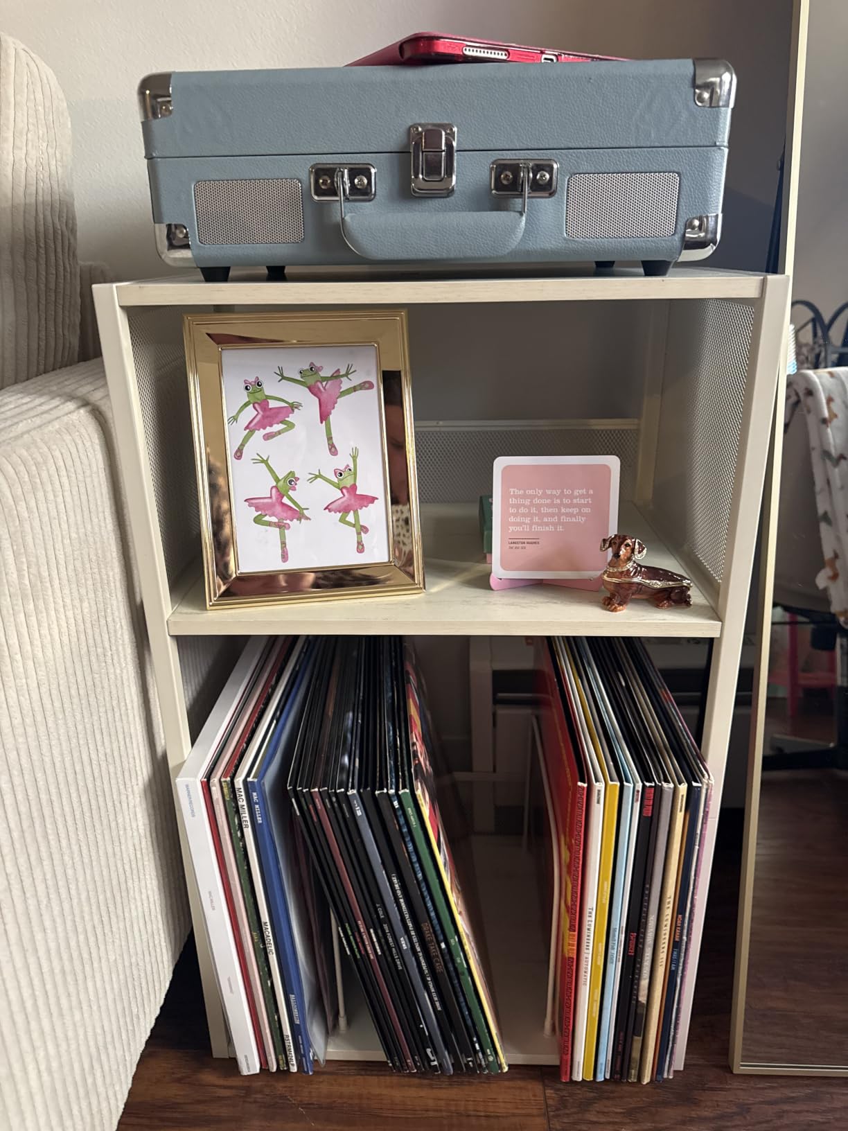 VASAGLE Record Player Stand, 3-Tier Side Table, Vinyl Record Storage up to 100 Albums, End Table for Living Room, Bedroom, Rustic Brown ULET275K01 customer photo 1