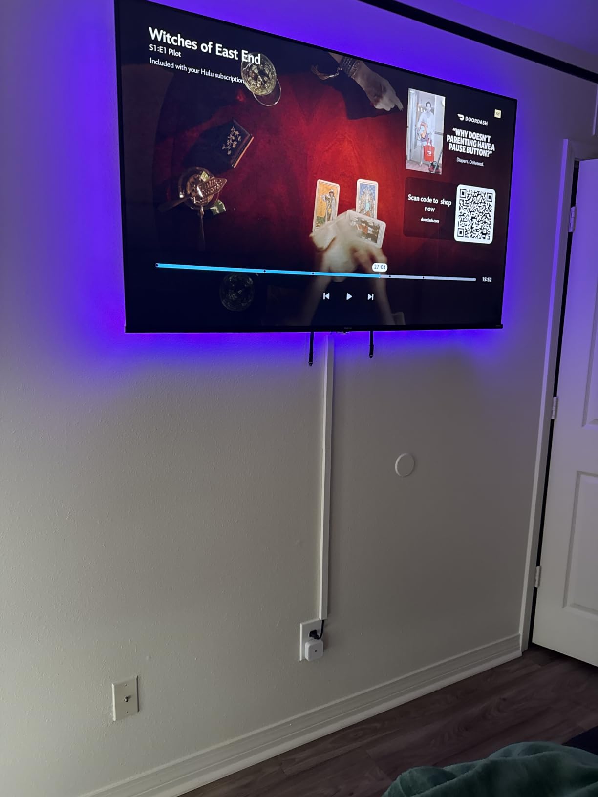 315in Cord Hider Kit, Paintable Cable Raceway, Cord Covers for Wires on Wall, Cord Hider for Wall Mount TV, 20X L15.7in X W0.96in X H0.57in, White customer photo 1
