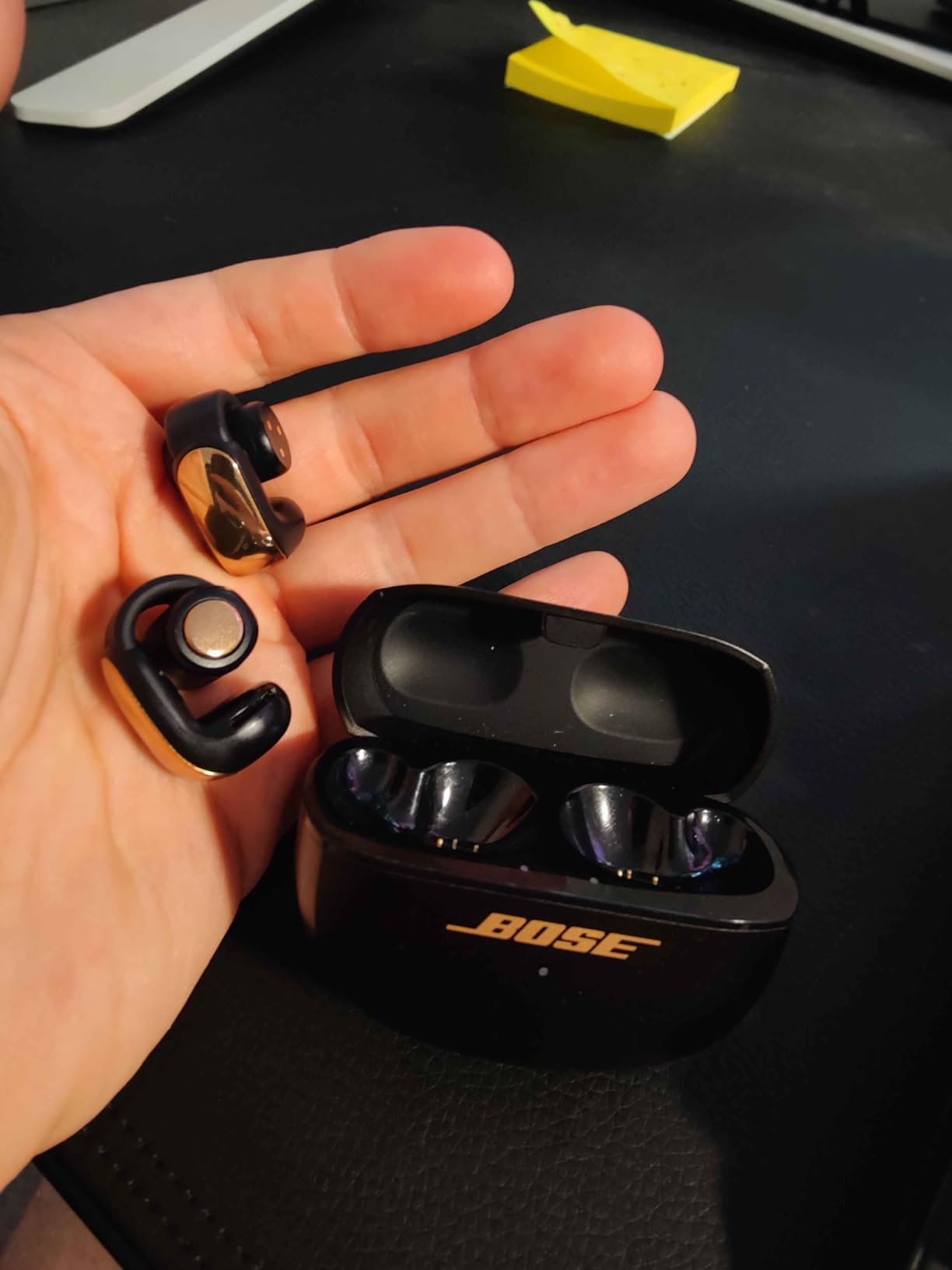 Bose Ultra Open Earbuds - Bluetooth Open Ear Earbuds with OpenAudio for Awareness, Clip-On Design for Comfort, Water Resistant, Up to 48 Hrs of Playtime, Moonstone Blue customer photo 1