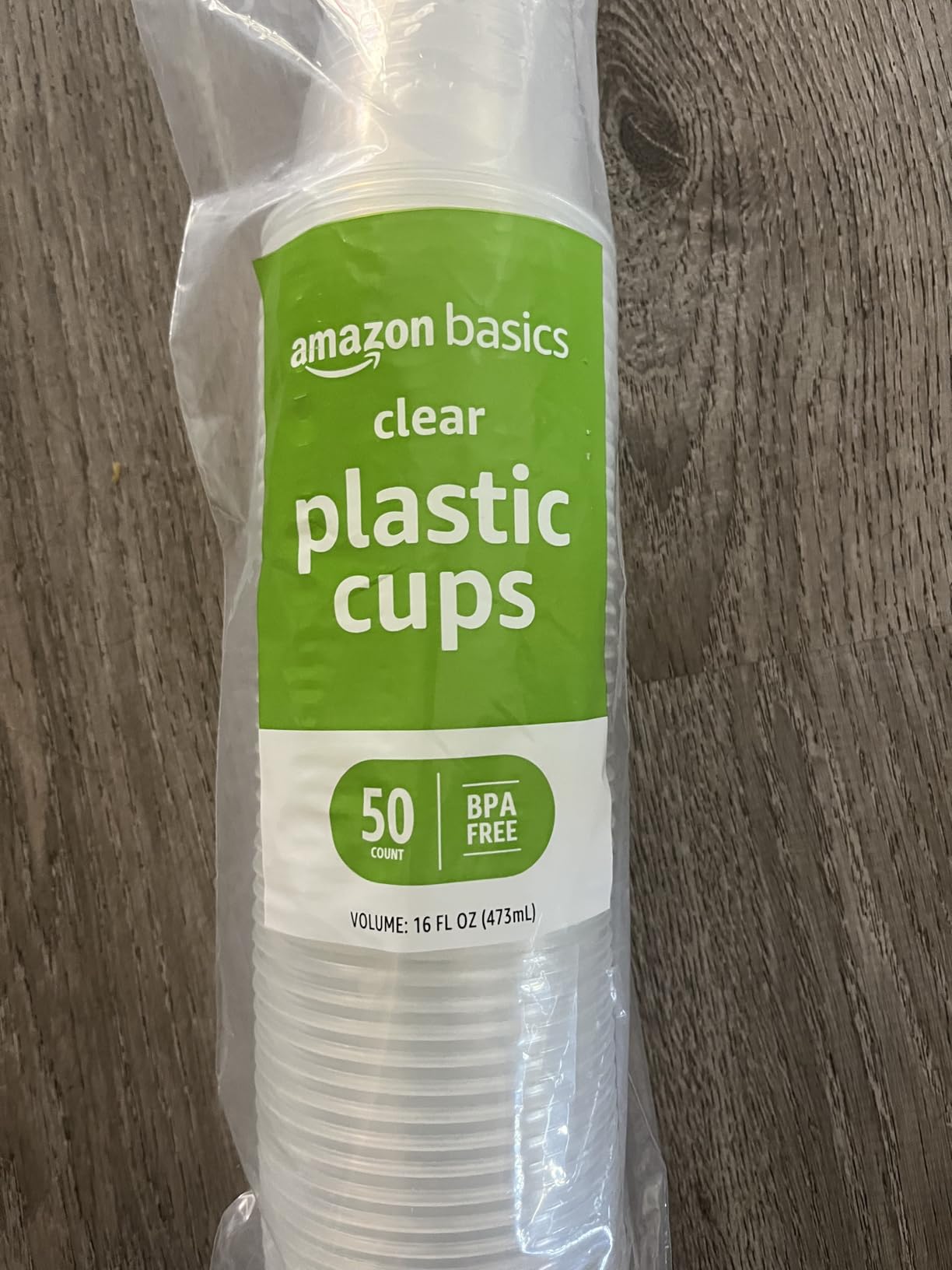 Amazon Basics Disposable Clear Plastic Cups for Cold Drinks, BPA-Free, Easy to Hold, 16oz, 50 Count customer photo 1