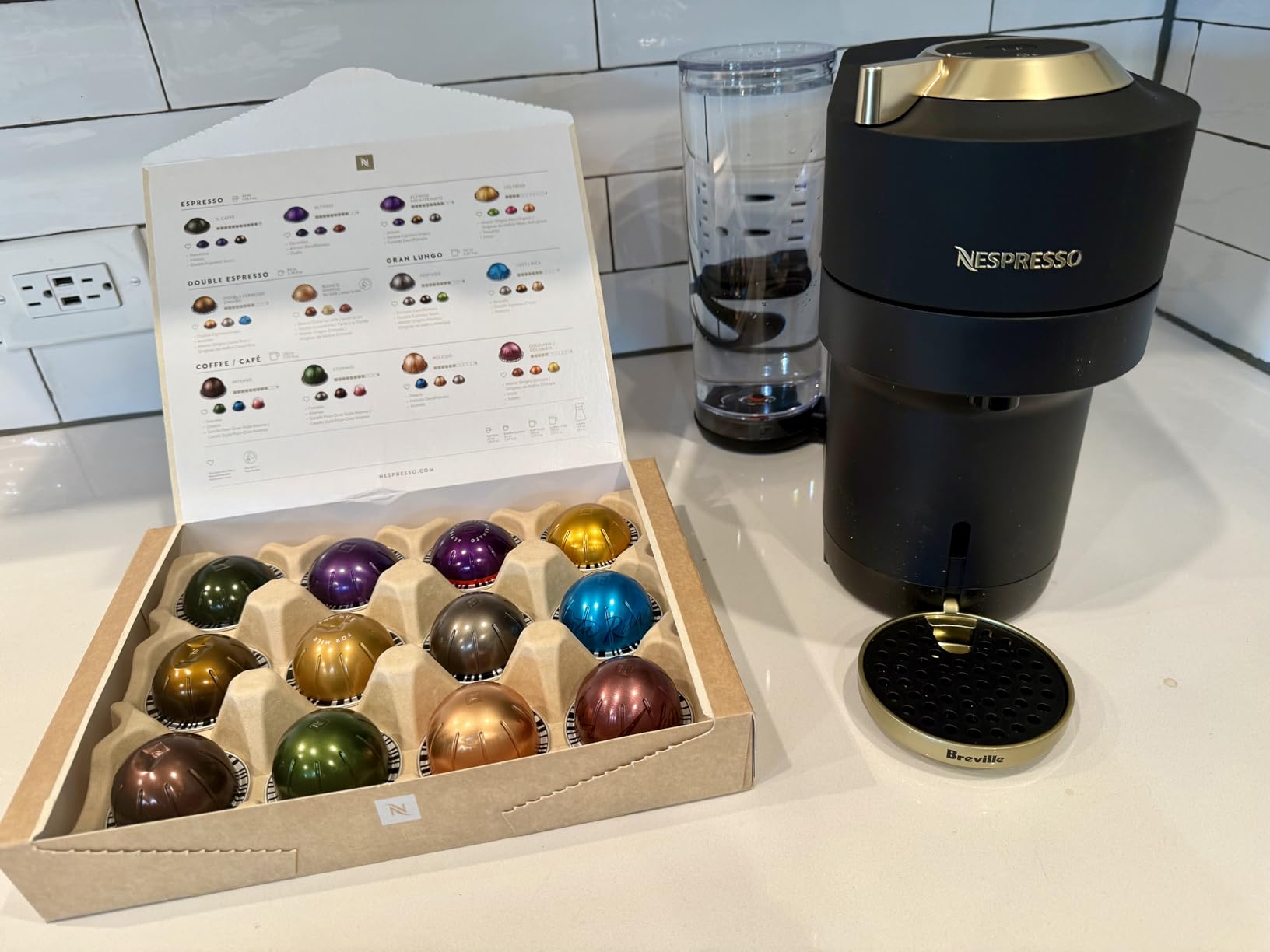 Nespresso Vertuo Pop+ Coffee and Espresso Maker by Breville, Matte Black Gold customer photo 1