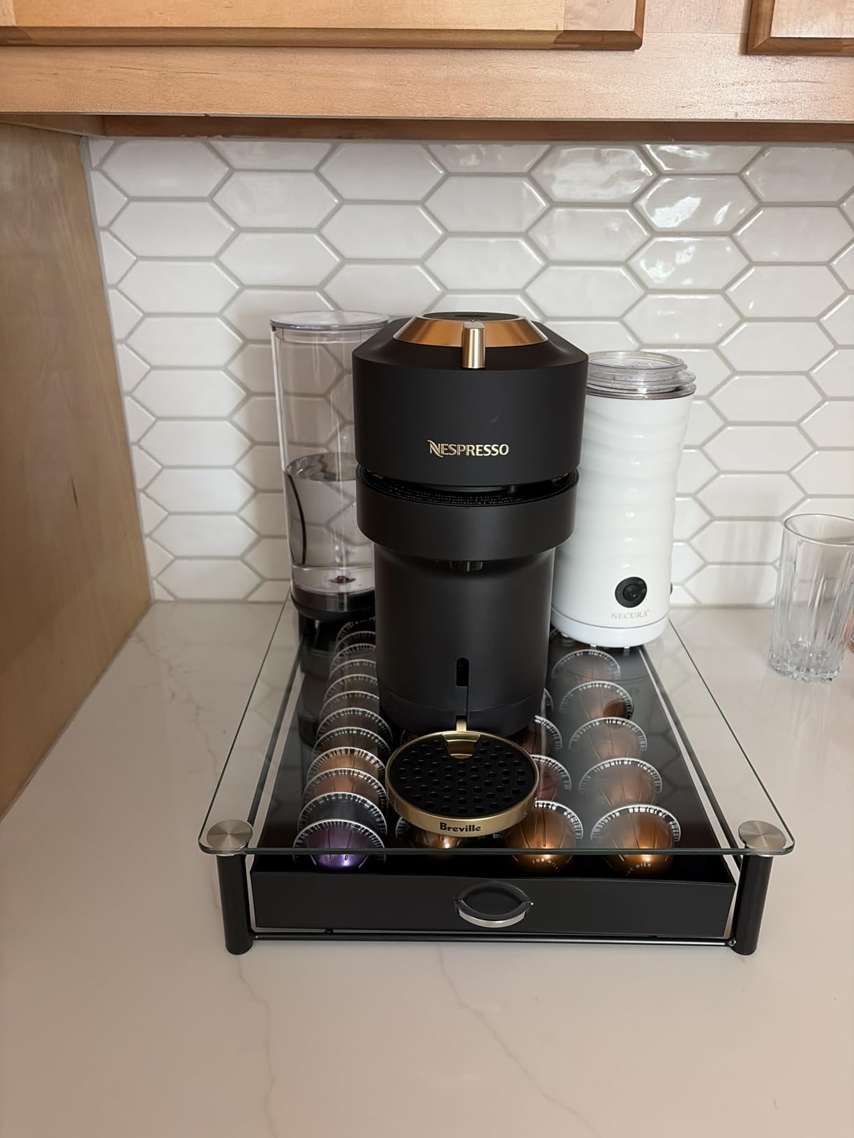 Nespresso Vertuo Pop+ Coffee and Espresso Maker by Breville, Matte Black Gold customer photo 2