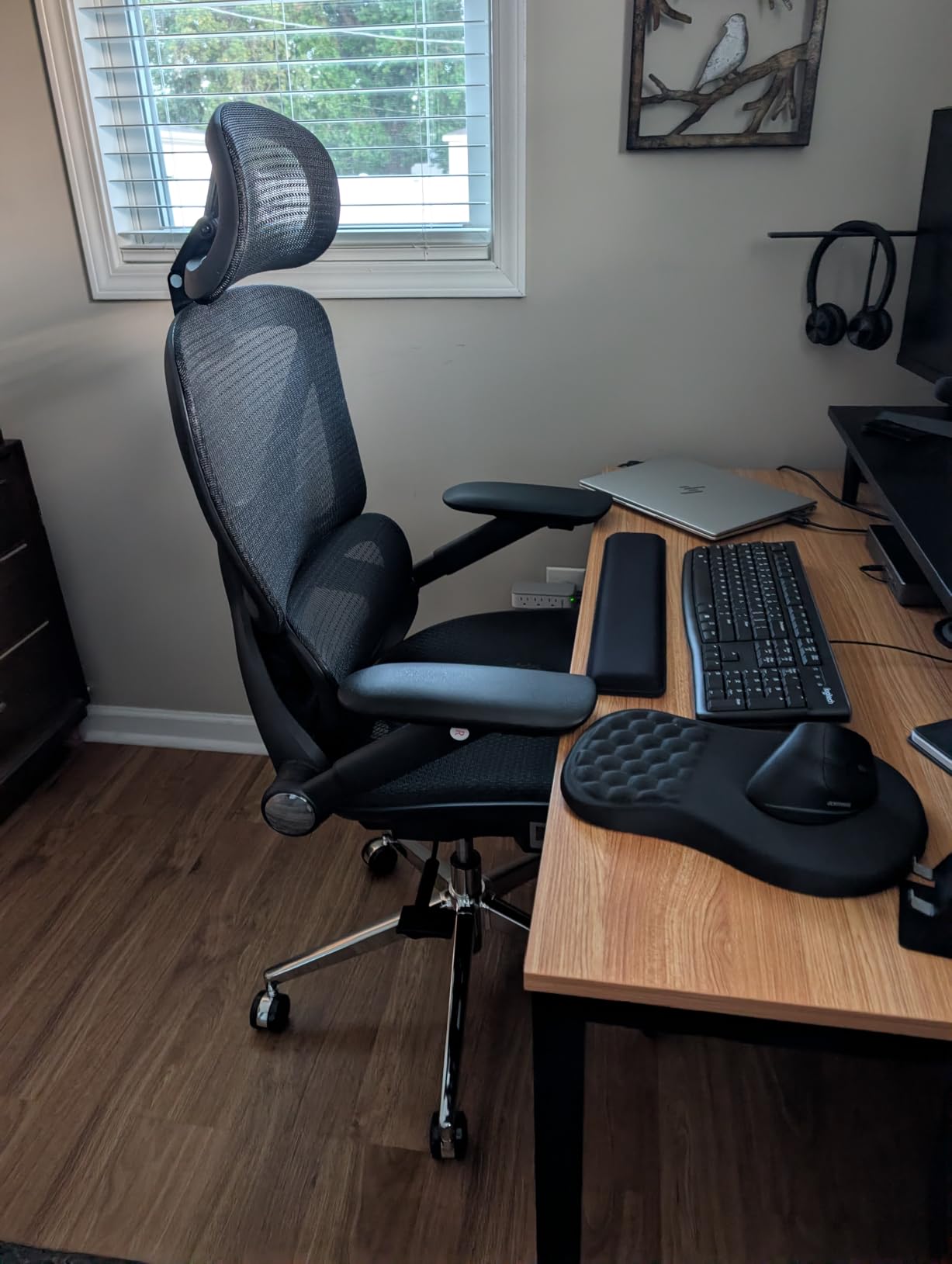 CAPOT Ergonomic Mesh Office Chair, Adjustable Lumbar High Back Desk Chair 400lbs, 4D Flip-up Arms, 3-Level Tilt Backrest, 3D Headrest, PU Wheels, Swivel Rolling Computer Seating customer photo 1