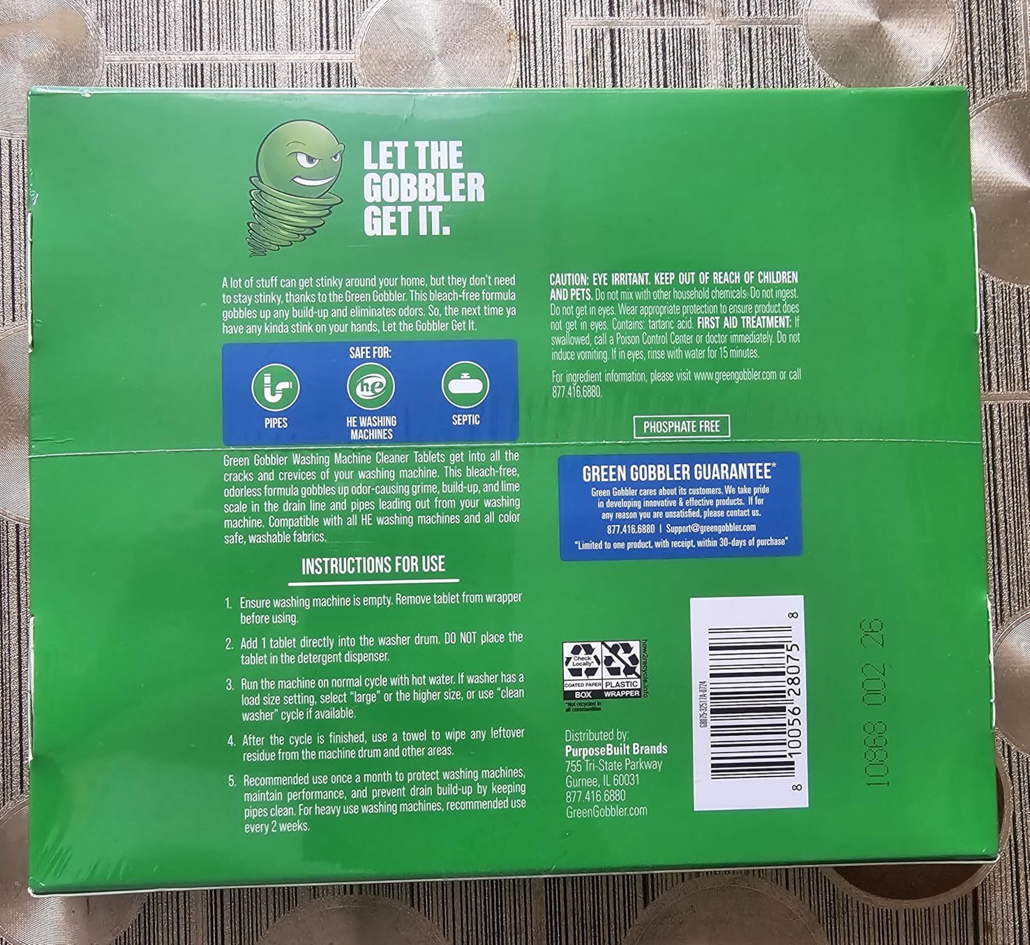 Green Gobbler Premium Washing Machine Cleaner & Deodorizer Tablets with Pipe, Drain & Hose Clean Technology | Front & Top Load Washers | 28 Count customer photo 1