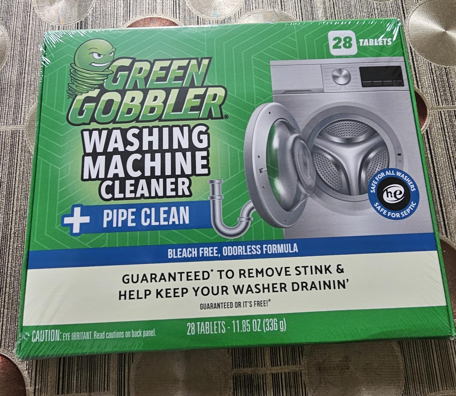 Green Gobbler Premium Washing Machine Cleaner & Deodorizer Tablets with Pipe, Drain & Hose Clean Technology | Front & Top Load Washers | 28 Count customer photo 2