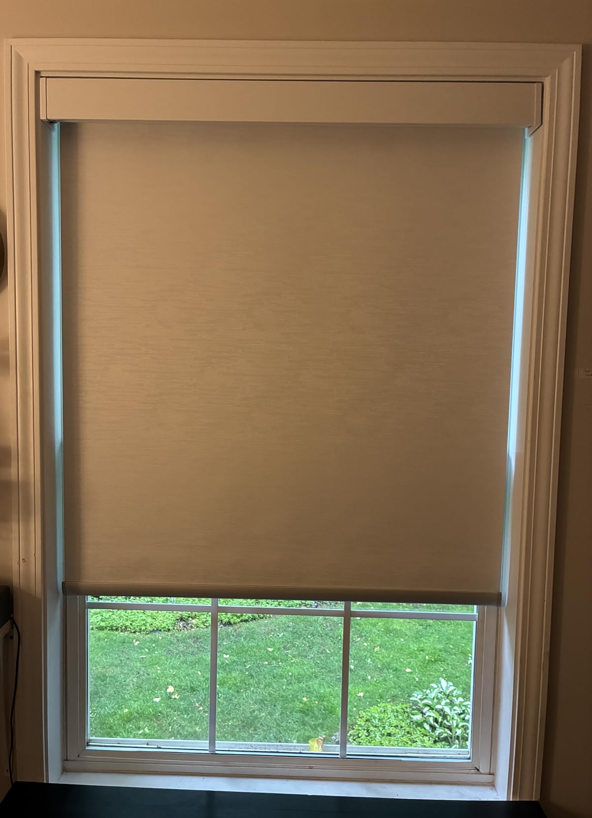 Aprilsmart Motorized Blinds with Remote,100% Blackout Smart Blinds Compatible with Apple HomeKit Alexa Google Home- Voice and app Control,Motorized Roller Shades Custom Size (Linen White-02) customer photo 1
