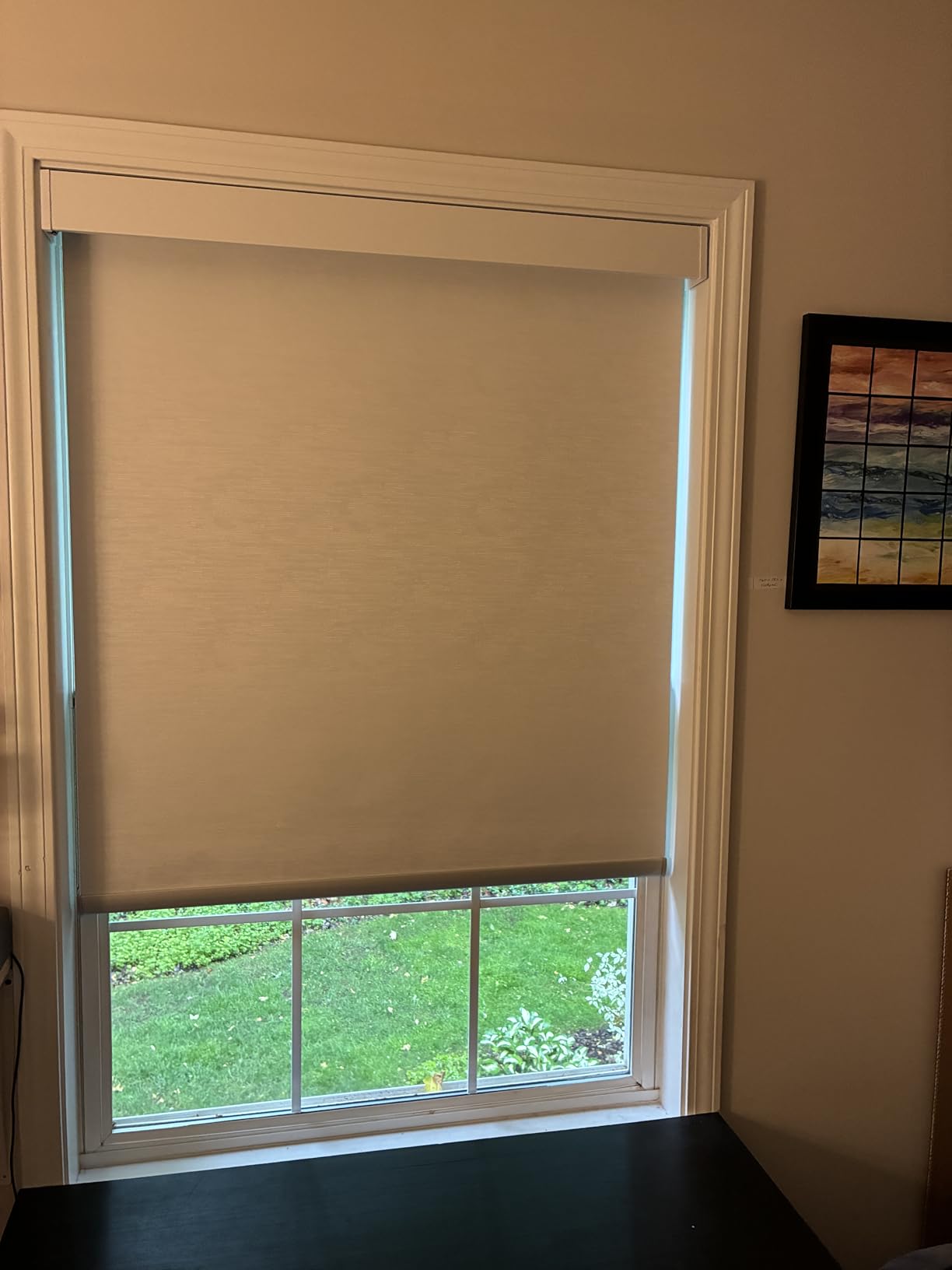 Aprilsmart Motorized Blinds with Remote,100% Blackout Smart Blinds Compatible with Apple HomeKit Alexa Google Home- Voice and app Control,Motorized Roller Shades Custom Size (Linen White-02) customer photo 2