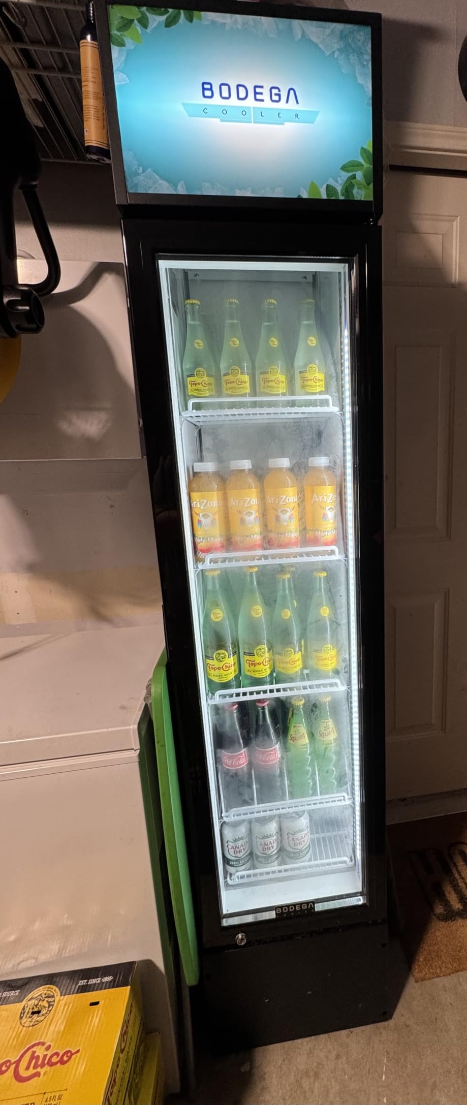 BODEGACOOLER Commercial Merchandiser Refrigerator, 27.02 Cu.Ft Double Glass Door Beverage Cooler, Upright Display Refrigerator with Soft LED Light, Adjustable Shelves, 4 Heavy-Duty Casters, Black customer photo 1