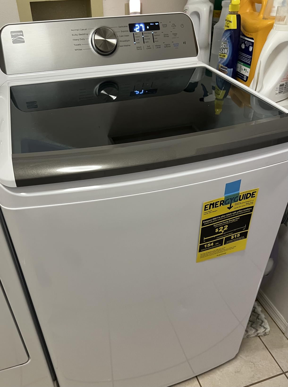 Kenmore 4.4 cu. ft. Top Load Washer with Triple Action Agitator for Tough Dirt & Stains, Accela Wash & Express Wash, LED, White customer photo 1