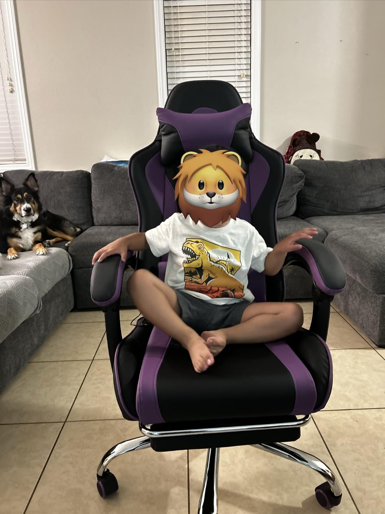 Yaheetech Gaming Chair with Electric Massage Lumbar Support, Footrest and Headrest - Ergonomic High Back Recliner for Home Office, Computer Desk Chair, Height Adjustable, 300 lbs, Black/White customer photo 1