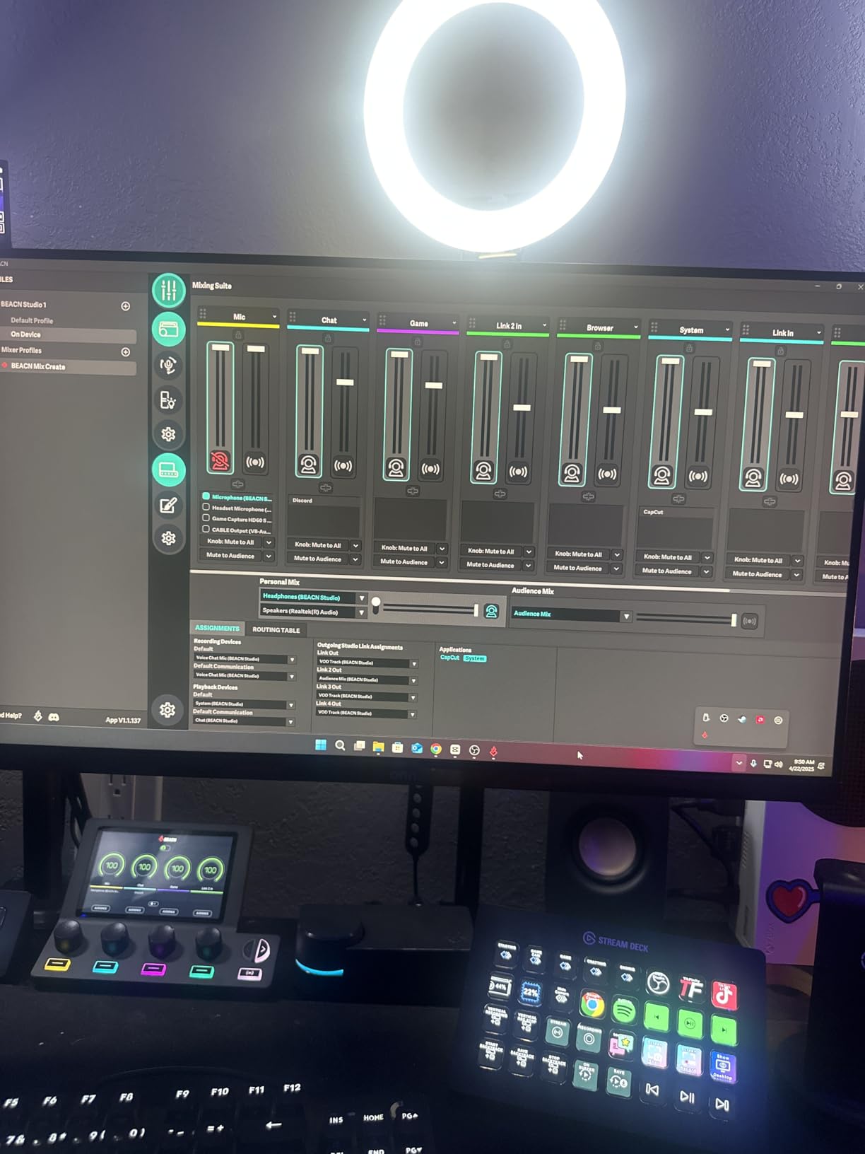 BEACN Studio - USB XLR Audio Interface for Creators, built in DSP mic chain, ultra-low-noise preamp, multi-channel dual PC and console USB-C connections, for Streaming, Gaming, and Podcasting customer photo 1