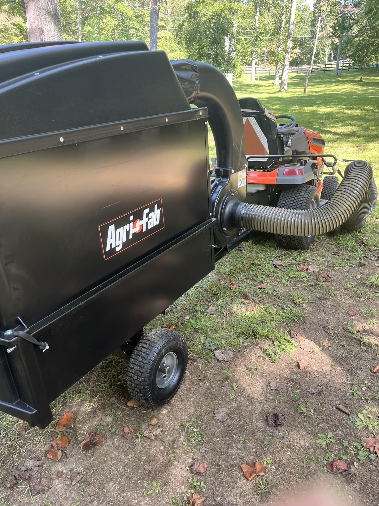 Agri-Fab Hard Top Mow-N-Vac Tow Behind Lawn Vacuum, 32 Cu Ft Leaf and Grass Collection System with 208cc Engine customer photo 2