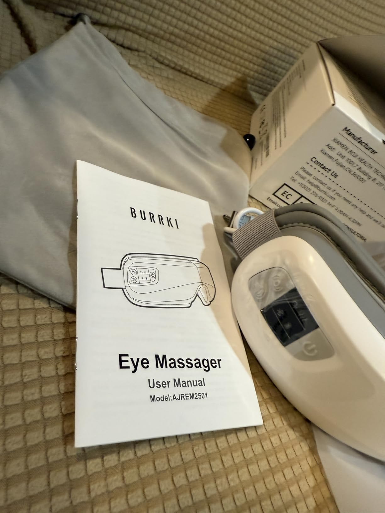 Eye Massager with Heat & Bluetooth Music, Massaging Eye Mask | Heated Eye Mask for Migraines Relief, Reduce Strain, Headache Relief and Improve Sleep, Birthday Gift for Dad Mom Men Women customer photo 2