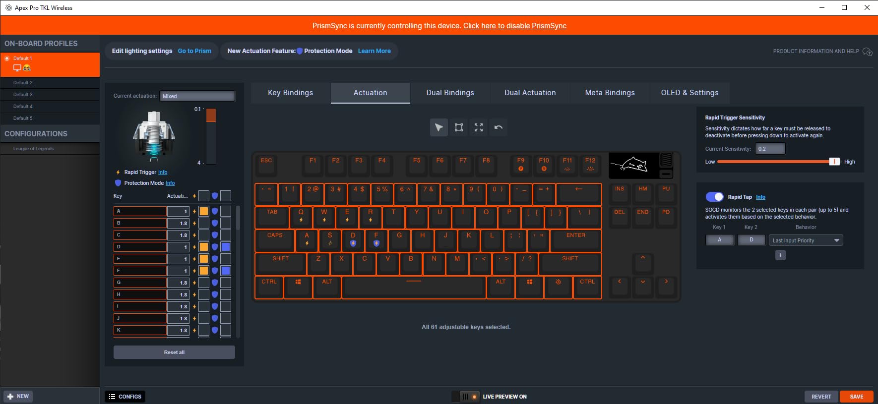 SteelSeries Apex Pro TKL Wireless Gen 3 OmniPoint 3.0 HyperMagnetic Switches - Adjustable Actuation - Rapid Trigger - Game-Ready Presets - Dual Wireless - OLED customer photo 2