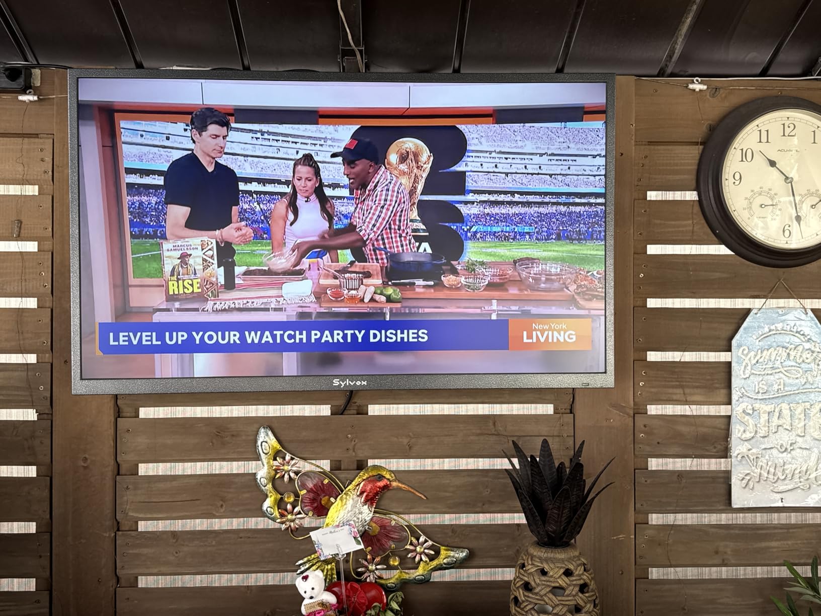SYLVOX 50 Inch Outdoor Smart Television Weatherproof Google TV, 4K 700NIT High Brightness Temperature Resistant IP56 Waterproof TVs, Anti-Scratch, Suitable for Partial Sun (Patio Series) customer photo 1