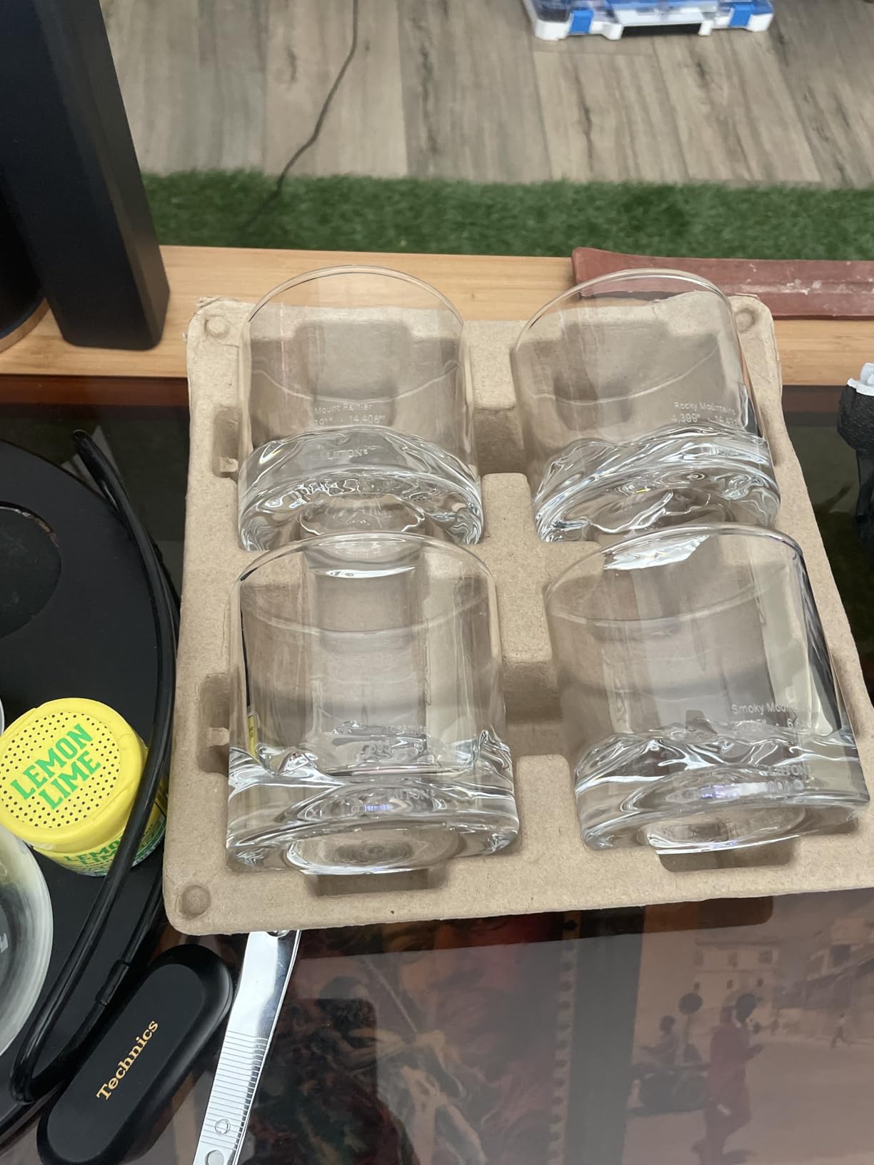 LIITON American Peaks Heavy Crystal Whiskey Glasses Gift Set of 4, Thick Freezable Bourbon Glass 1lb Each, Premium Whiskey Gifts for Men, Frozen Crystal Chills Cocktails Collins Glass, 10 oz customer photo 2